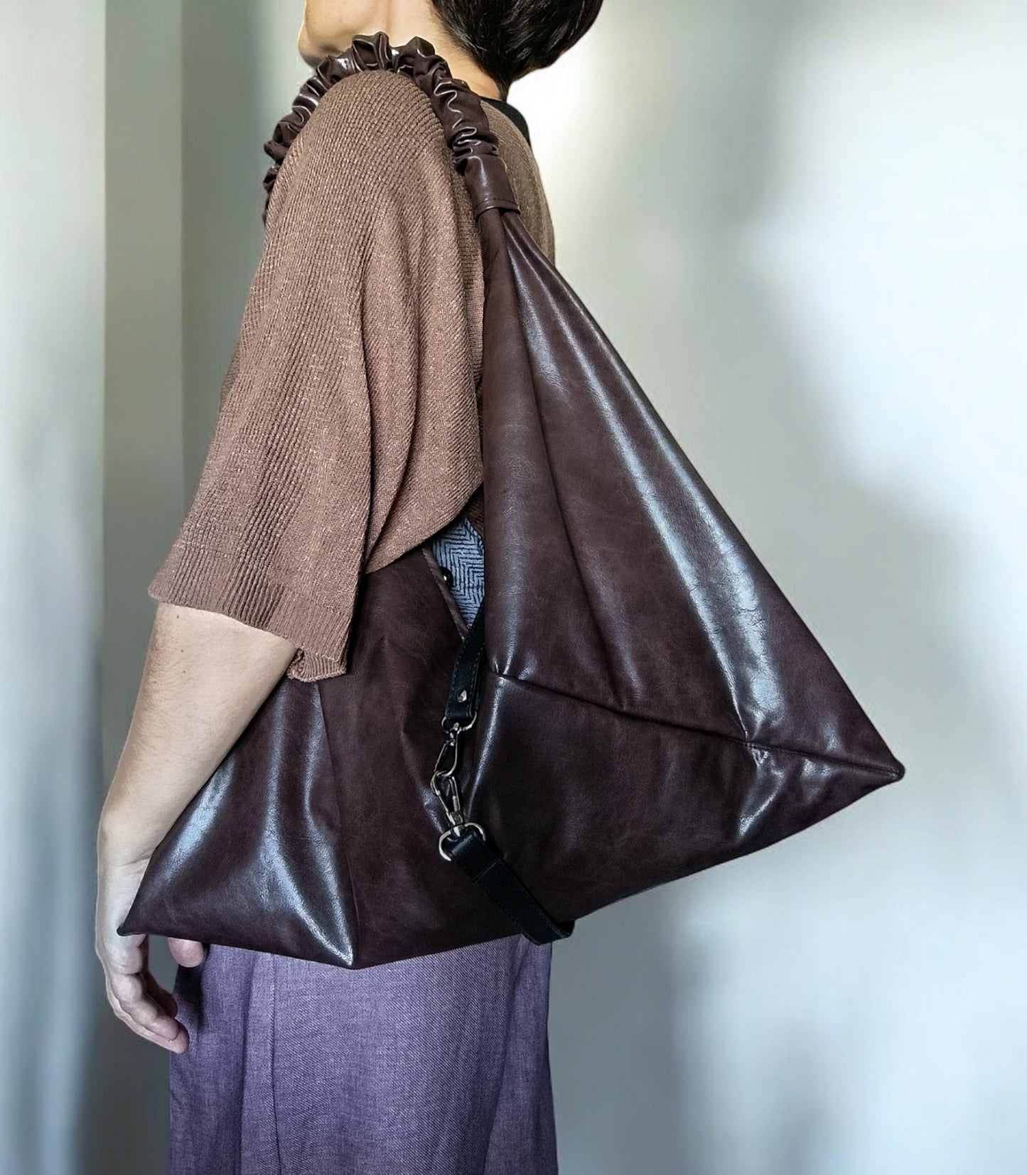 Borsa origami in pelle sintetica