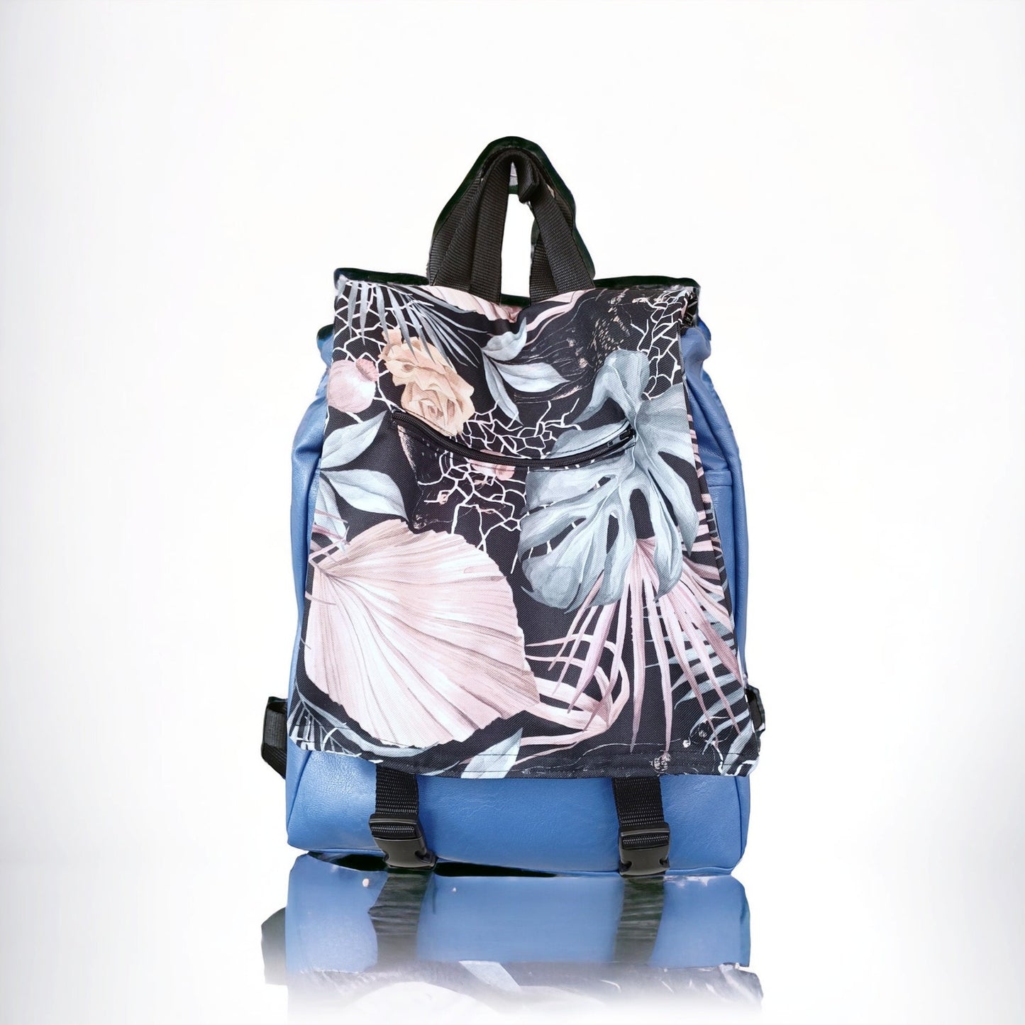 Zaino donna in pelle sintetica, stile vegano, zaini impermeabili, zaini fatti a mano, borse fatte a mano, idea regalo amica vegana. - Quattroequarantotto