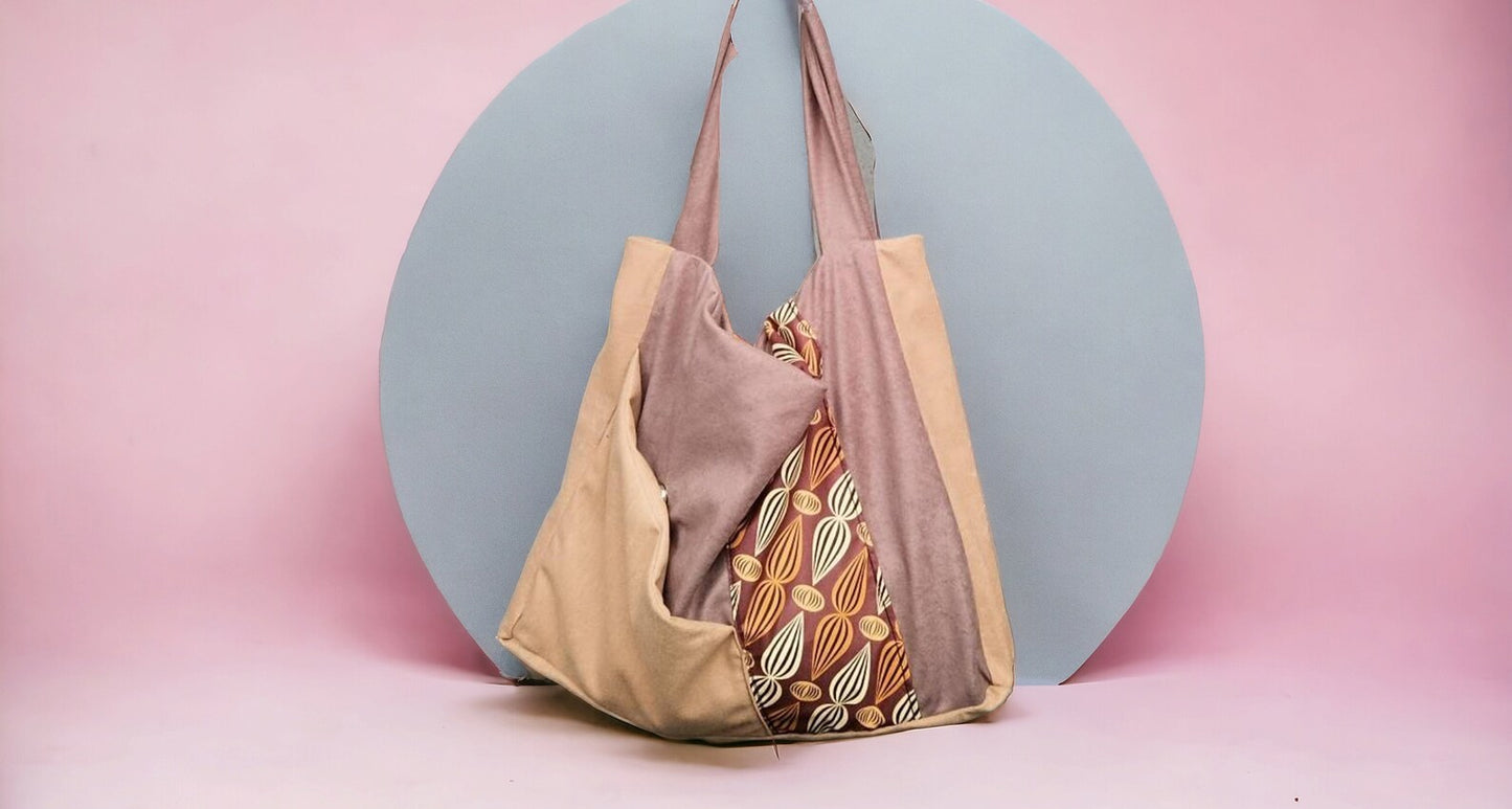 Borsa da spalla morbida, borse grandi da spalla, borse vegane, borse fatte a mano, borse artigianali, borsa tote, borsa boho. - Quattroequarantotto