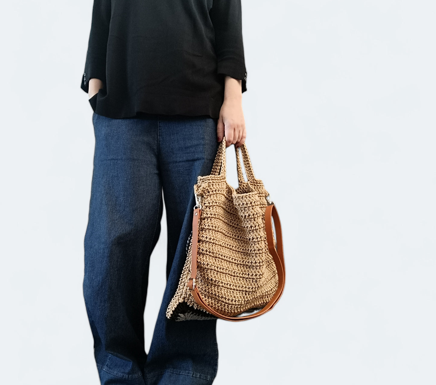 Borsa estiva all'uncinetto in stile granny