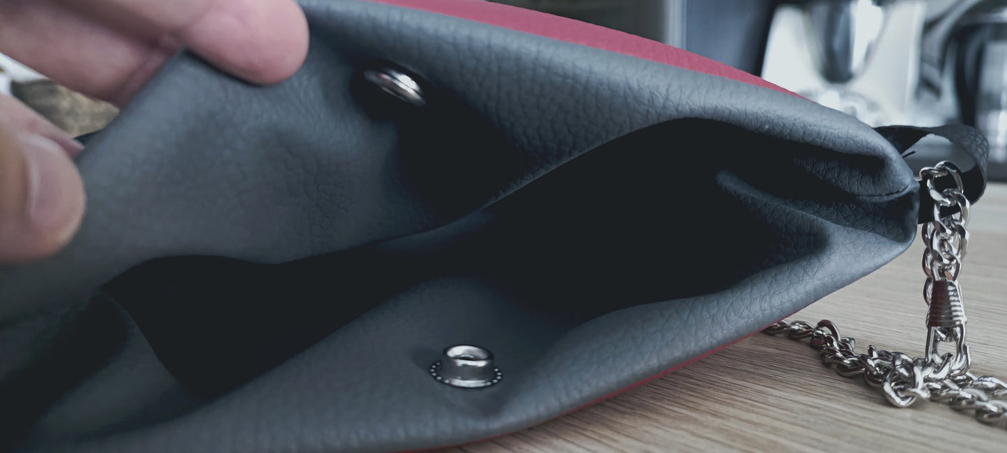 Mini bag in pelle sintetica rossa
