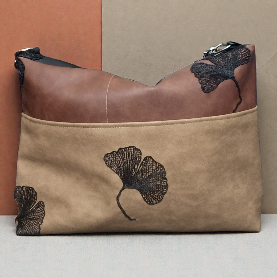 Borsa da spalla 'ginkgo' in pelle sintetica