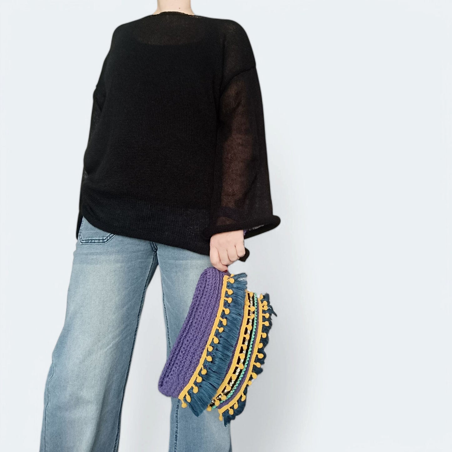 Pochette rettangolare in stile boho chic