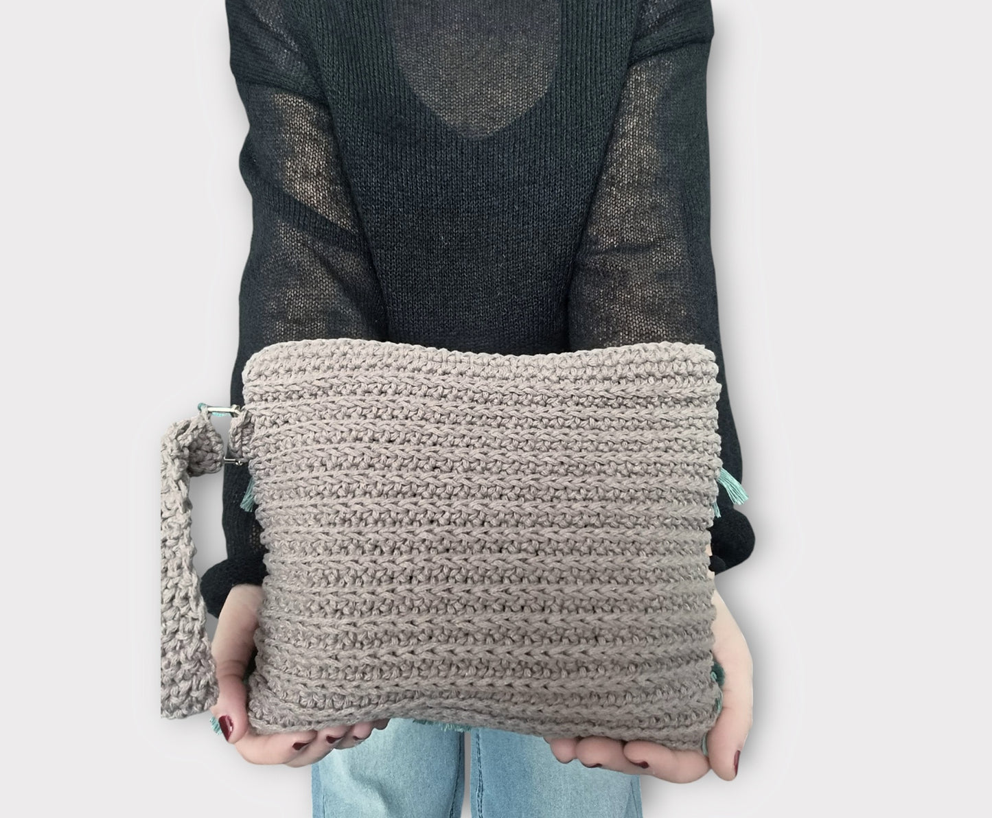 Pochette rettangolare all'uncinetto in stile gipsy