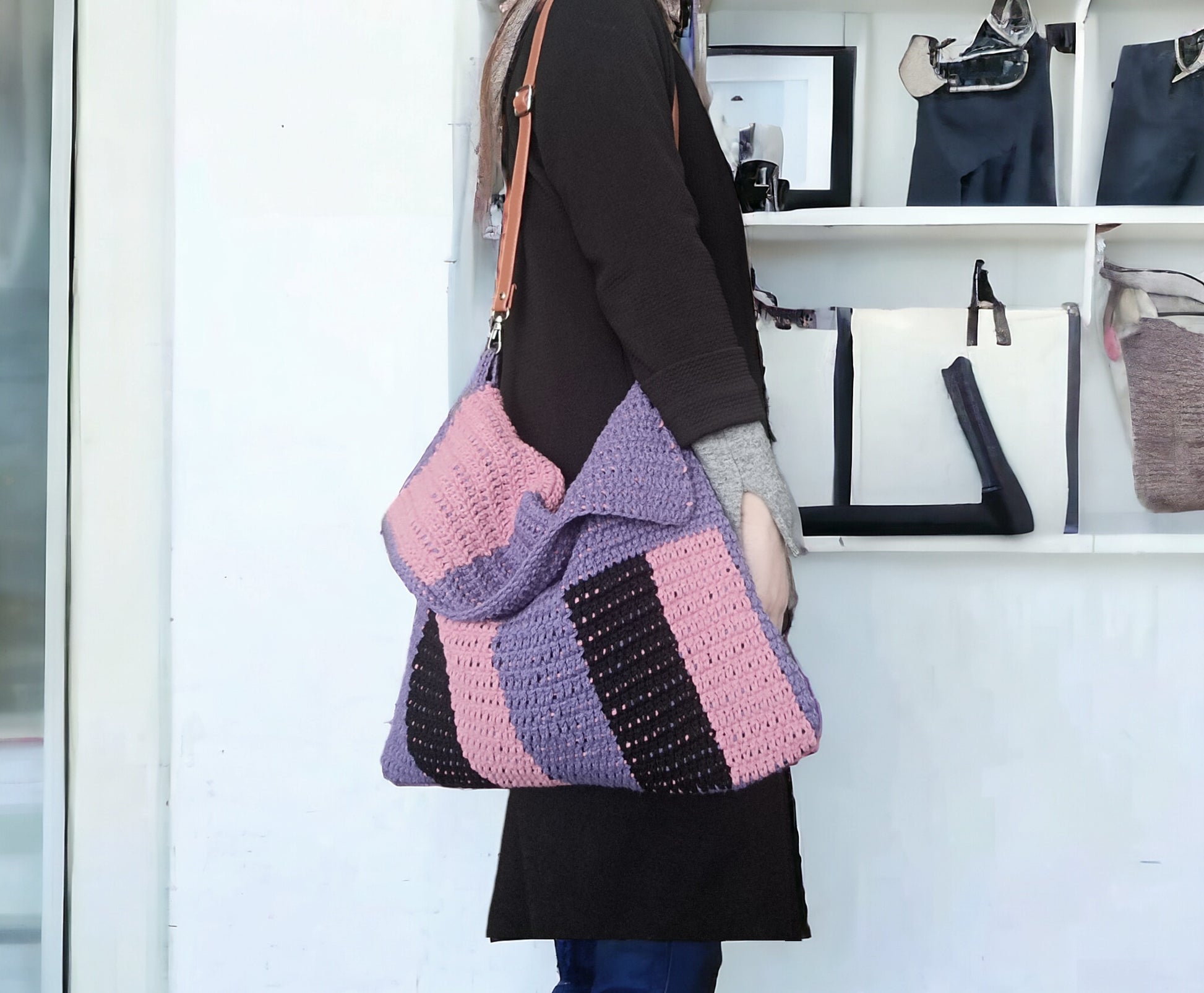 Borsa da spalla all' uncinetto - Quattroequarantotto