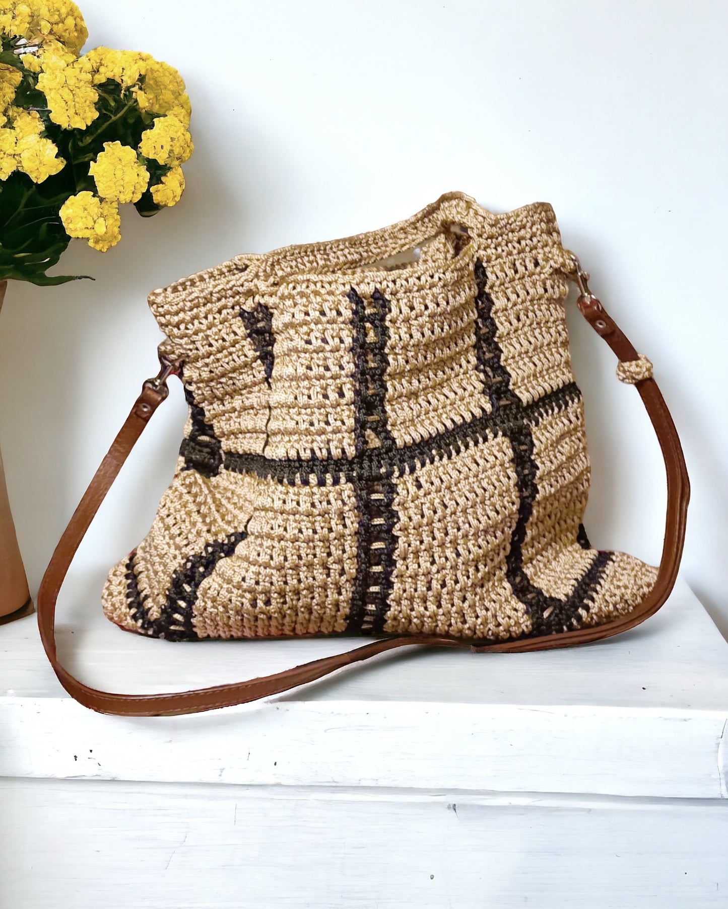 Borsa da spalla all'uncinetto