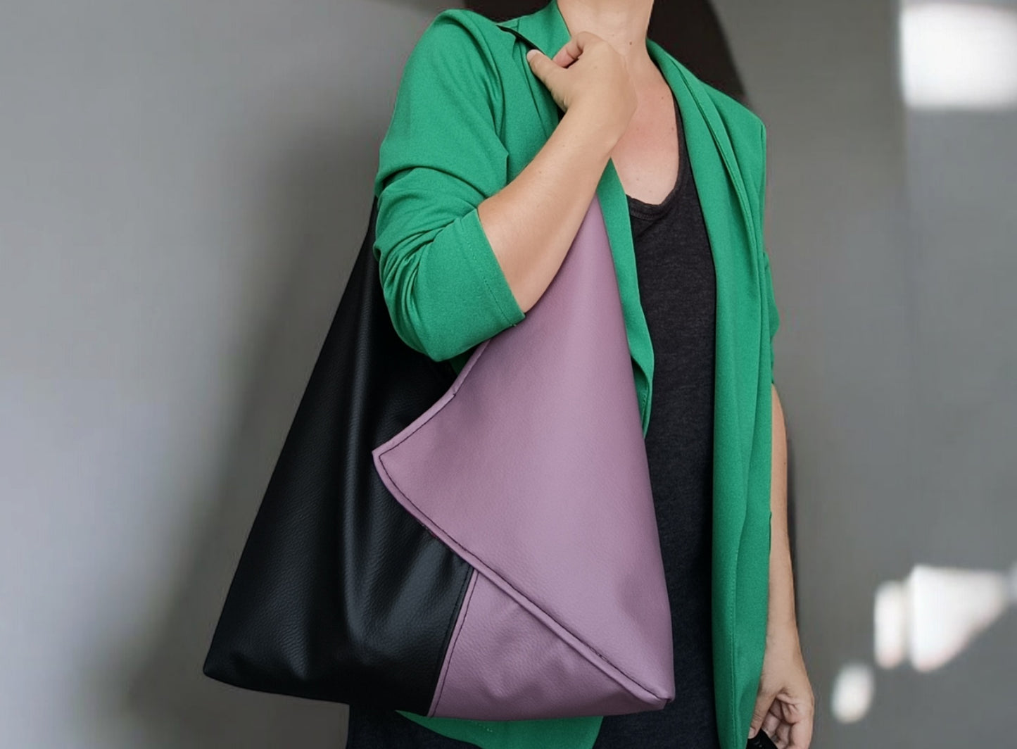 Borsa da spalla in pelle sintetica