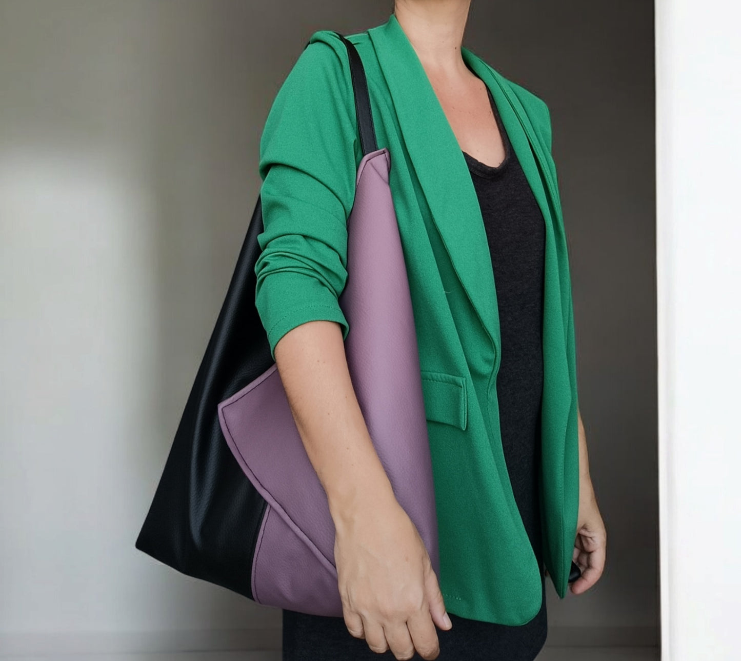 Borsa da spalla in pelle sintetica