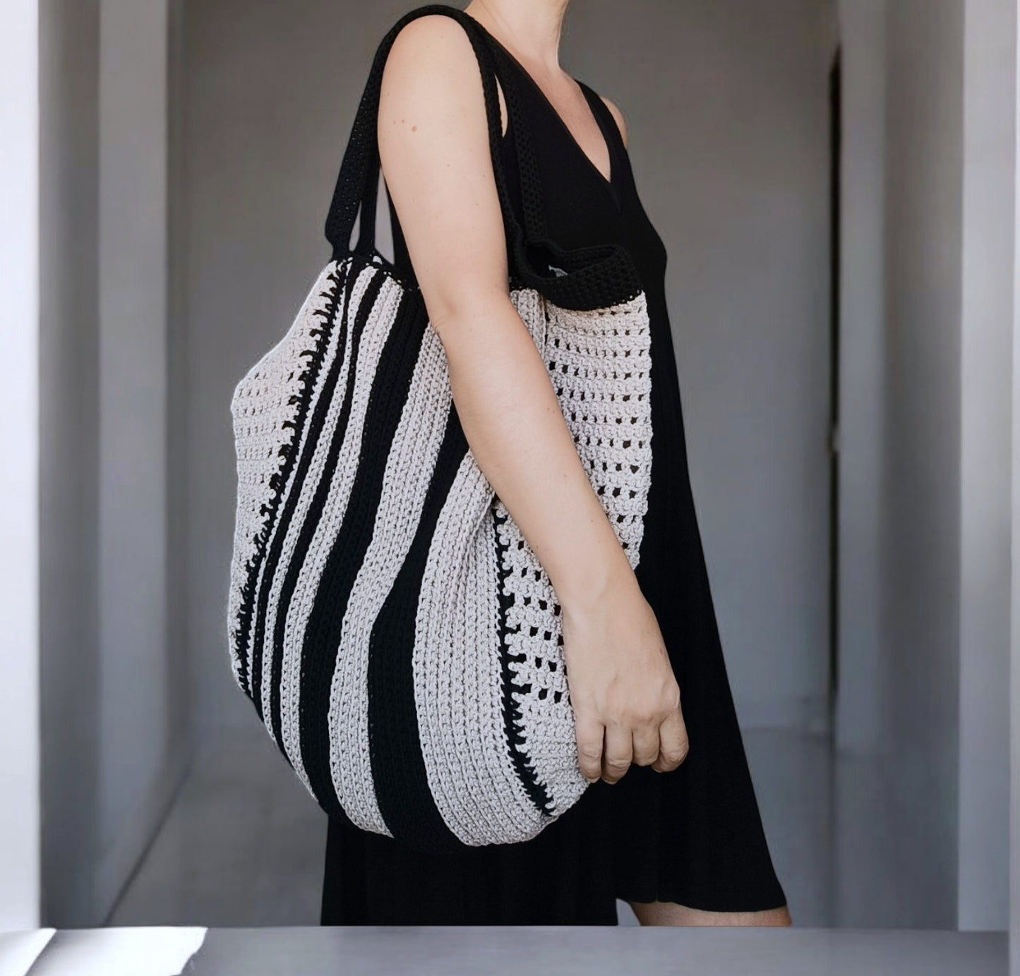 Maxi borsa all'uncinetto