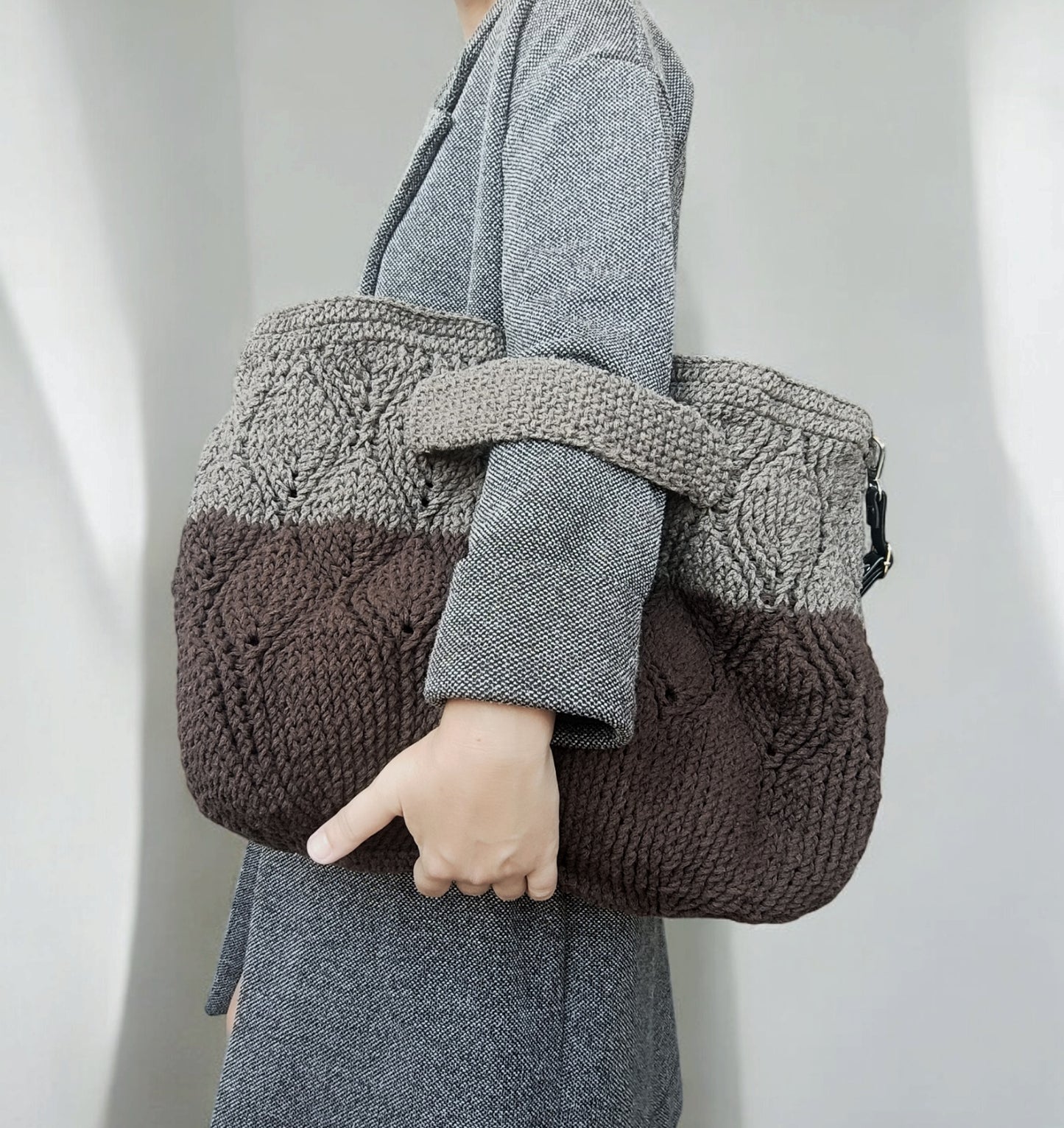 Borsa grande invernale all'uncinetto