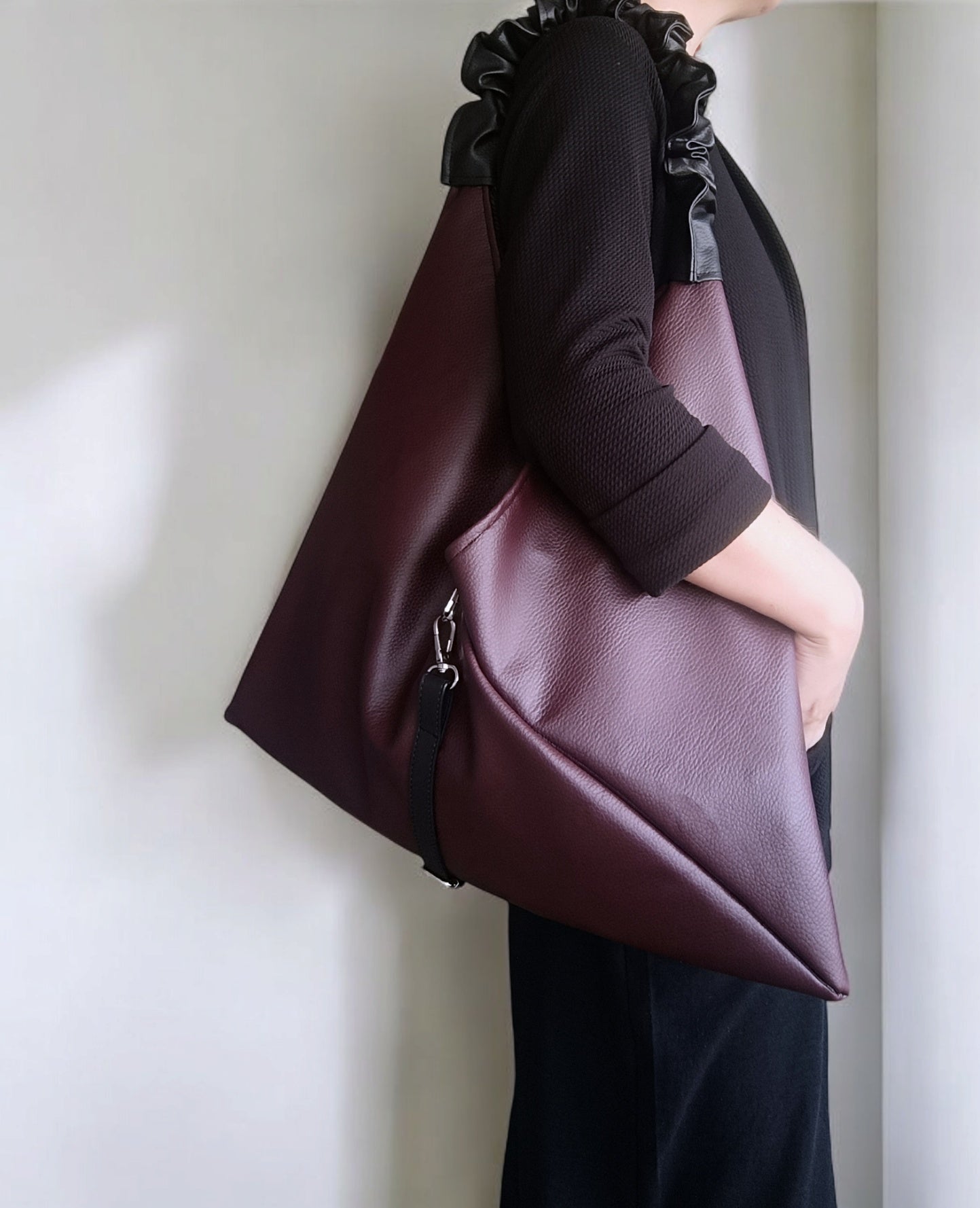 Borsa origami in pelle sintetica