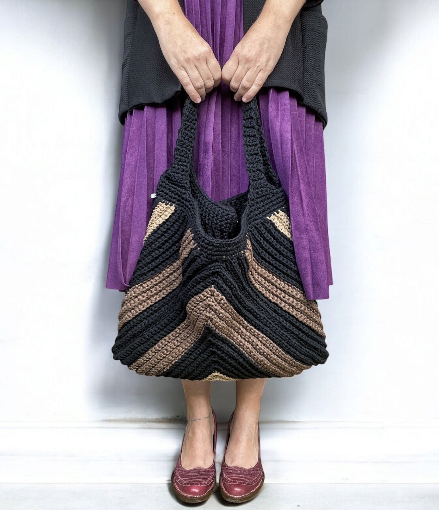 Borsa da spalla all'uncinetto