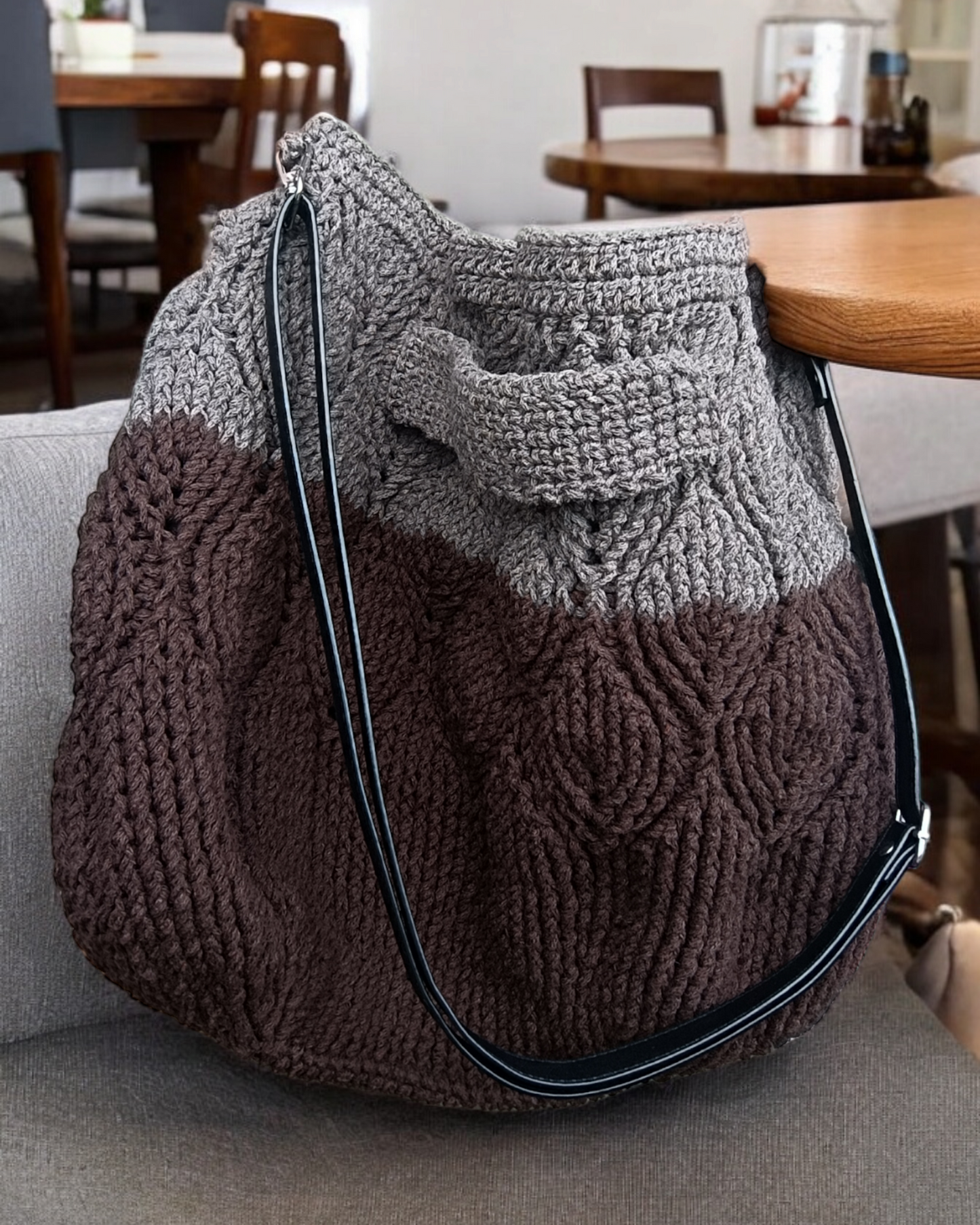 Borsa grande invernale all'uncinetto