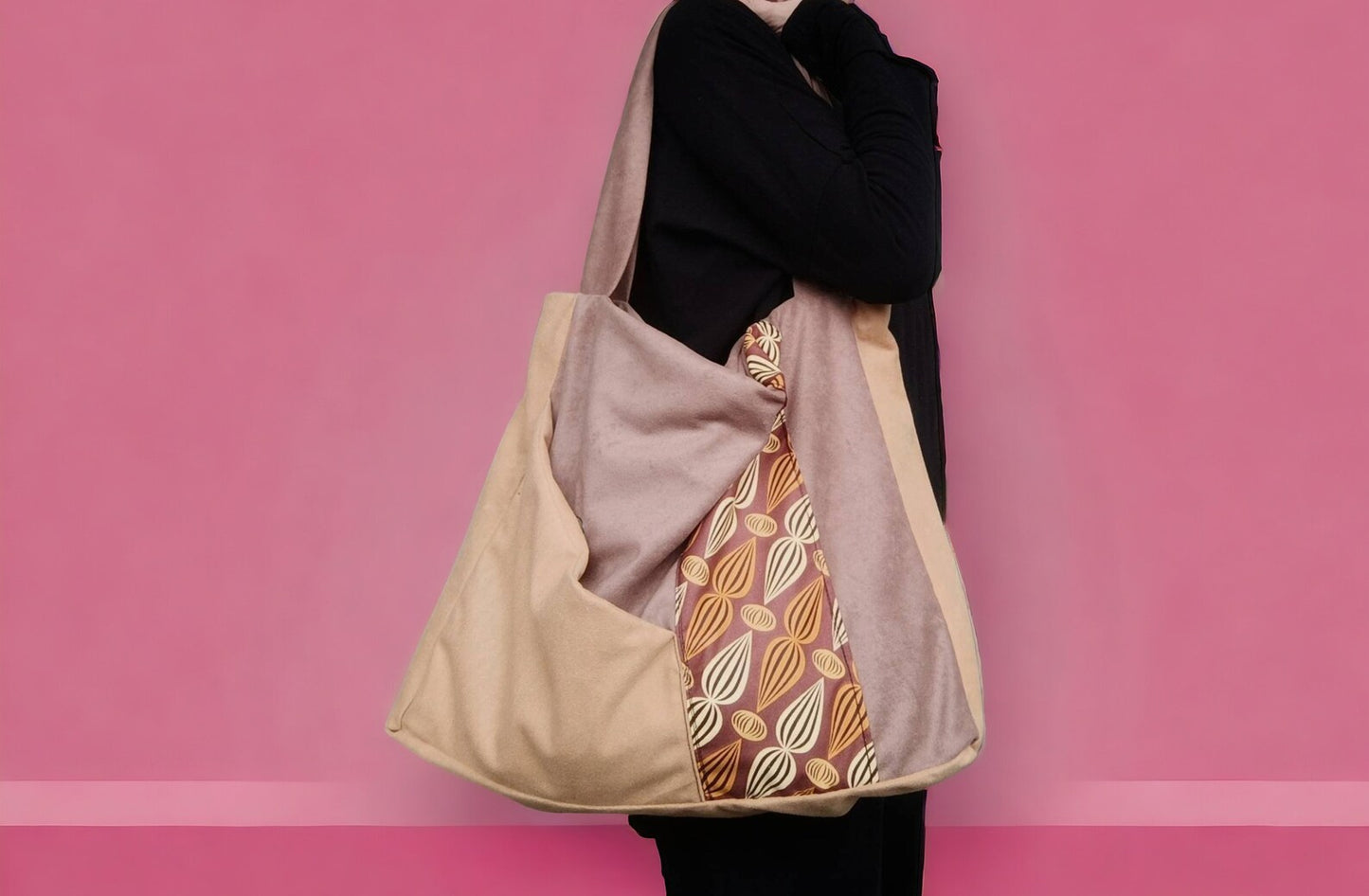 Borsa da spalla morbida, borse grandi da spalla, borse vegane, borse fatte a mano, borse artigianali, borsa tote, borsa boho. - Quattroequarantotto