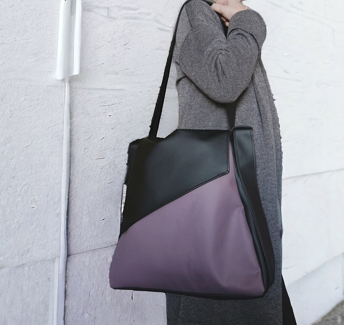 Borsa zaino in pelle sintetica, borse convertibili, zaino donna, borse fatte a mano, borse vegane, borse cruelty free, - Quattroequarantotto