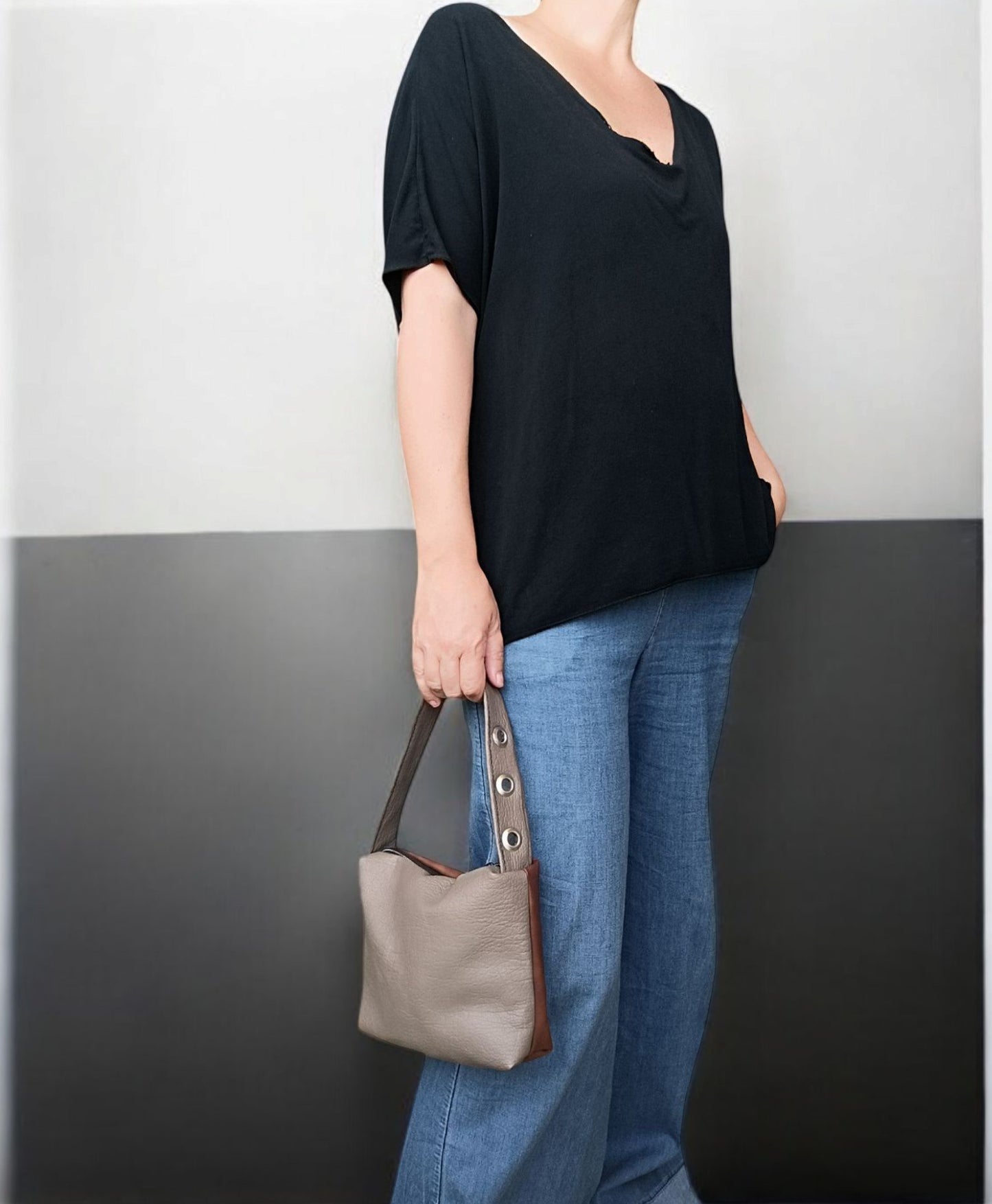 Mini bag in pelle sintetica