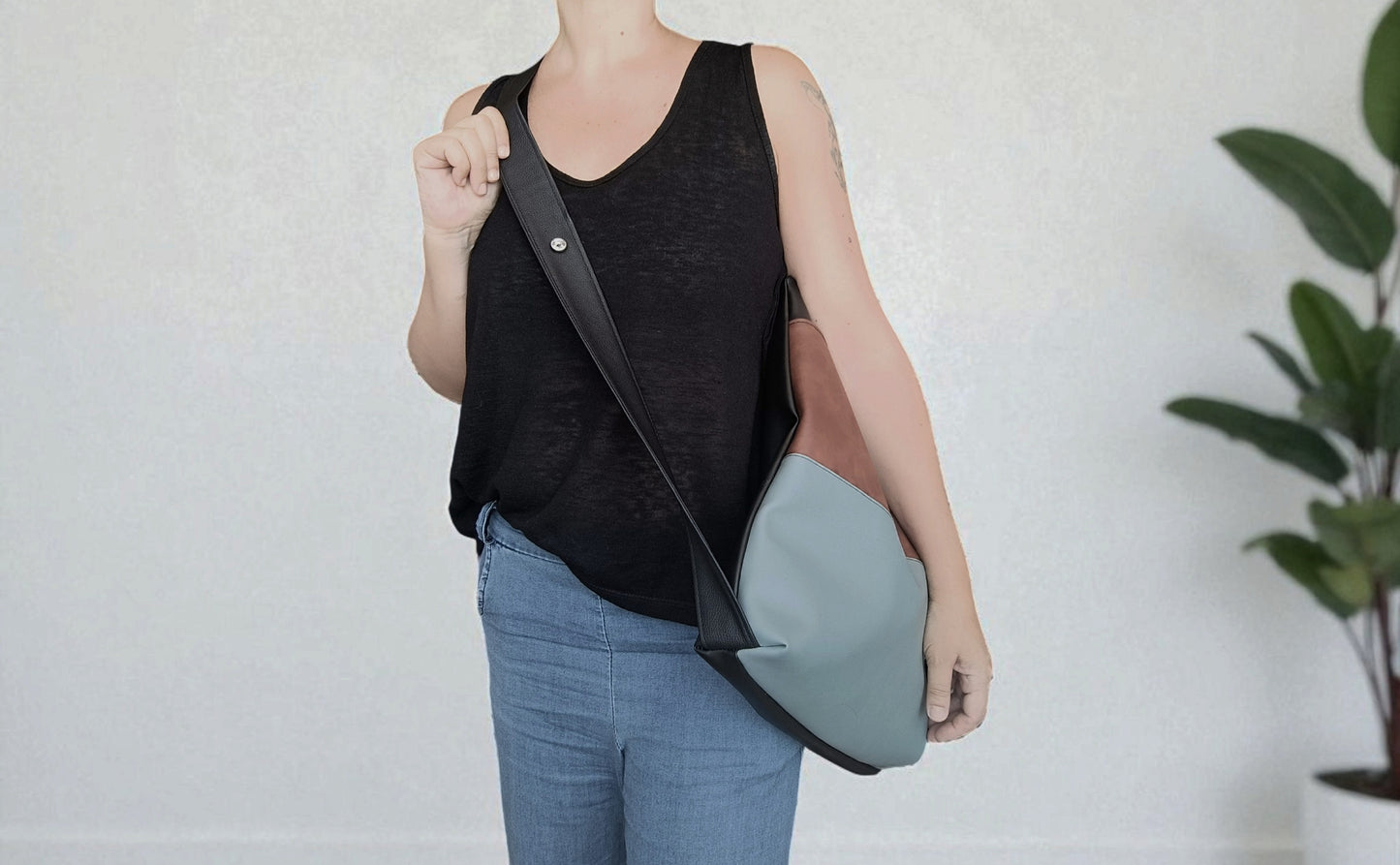 Borsa tote convertibile in zainetto