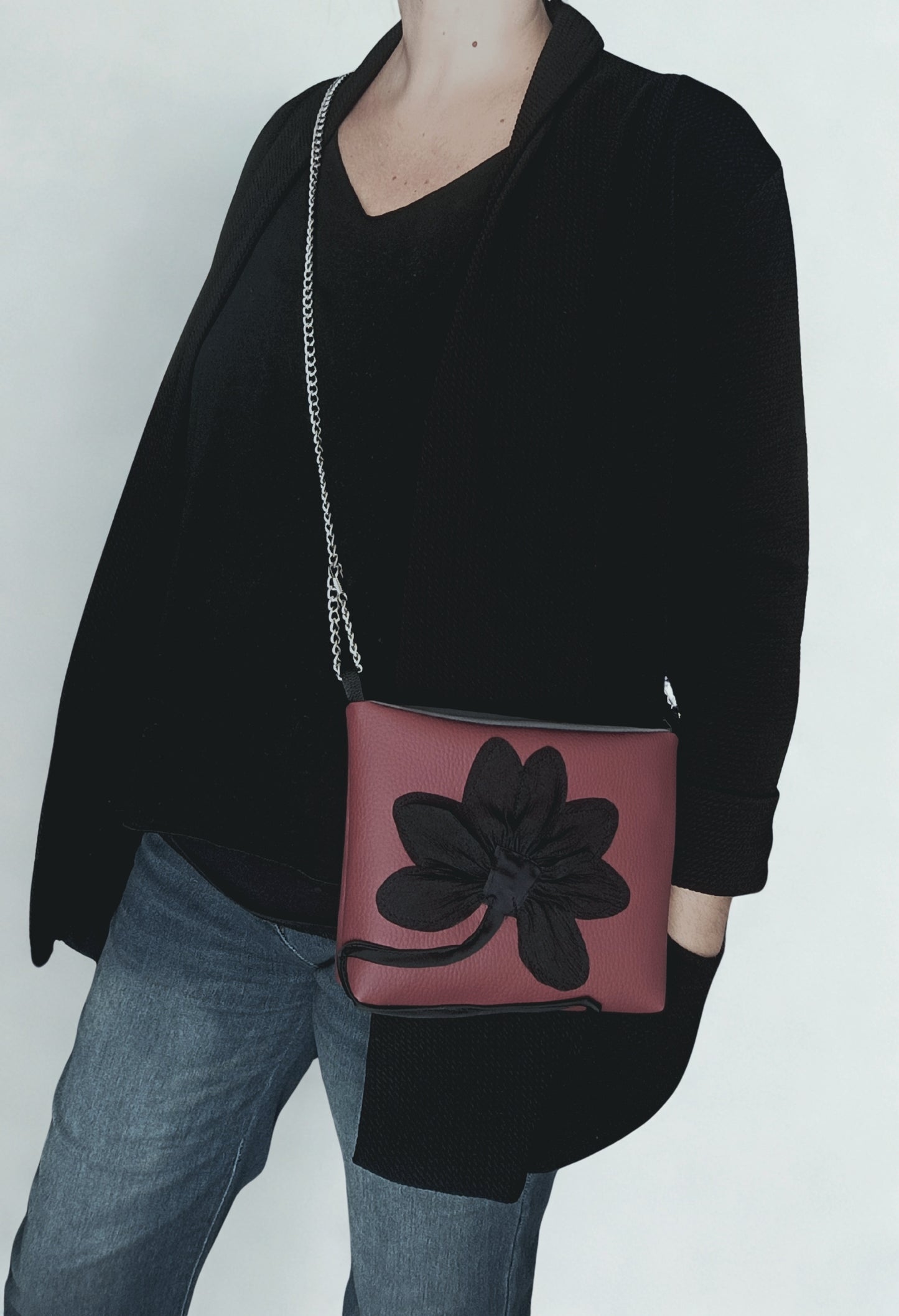 Mini bag in pelle sintetica rossa