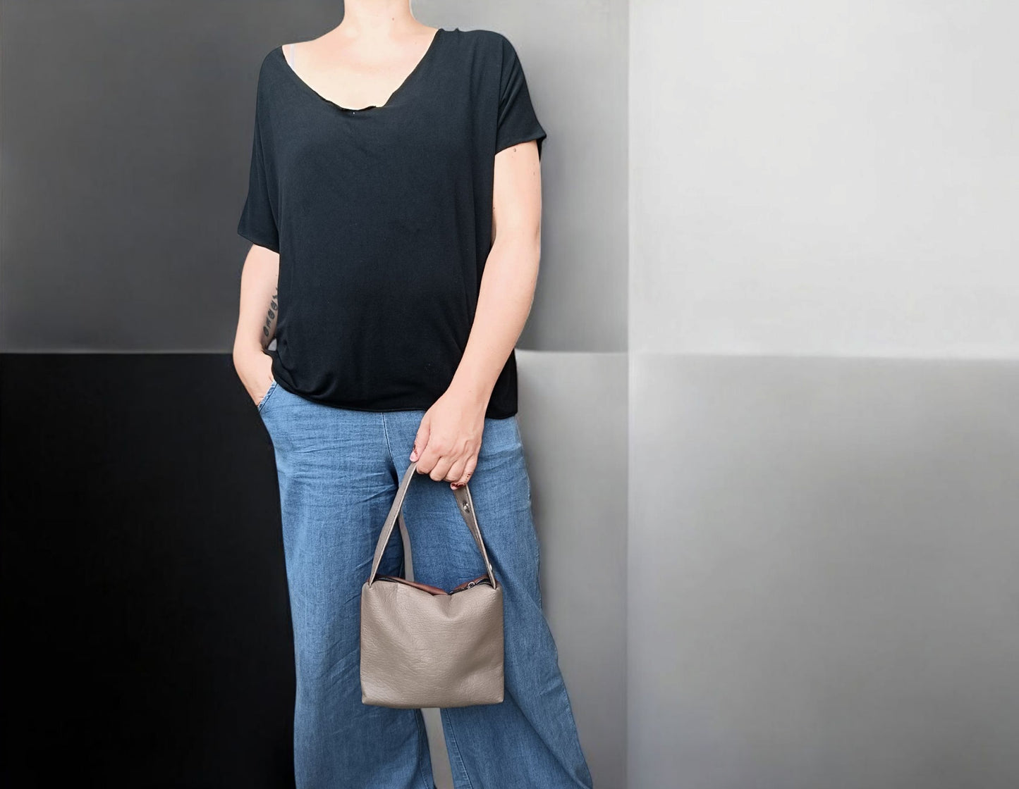 Mini bag in pelle sintetica