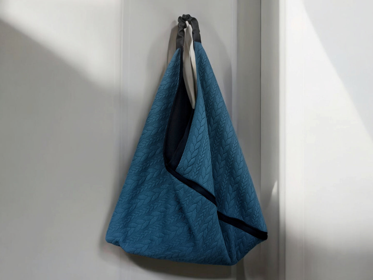 Borsa da spalla in stile origami in tessuto