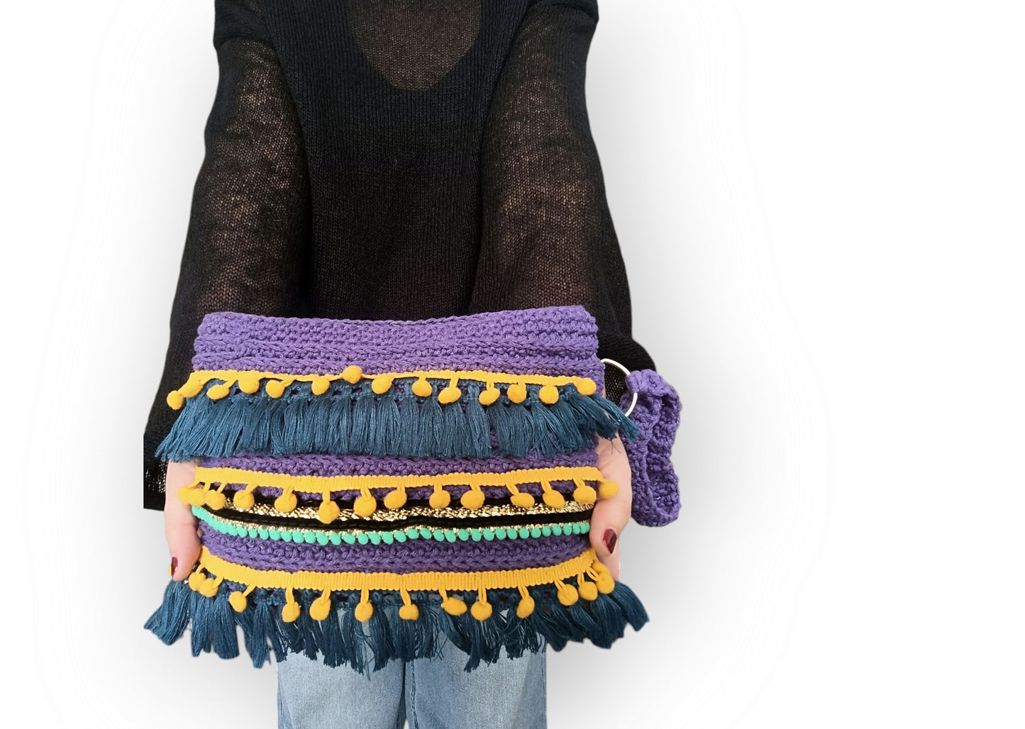 Pochette rettangolare in stile boho chic