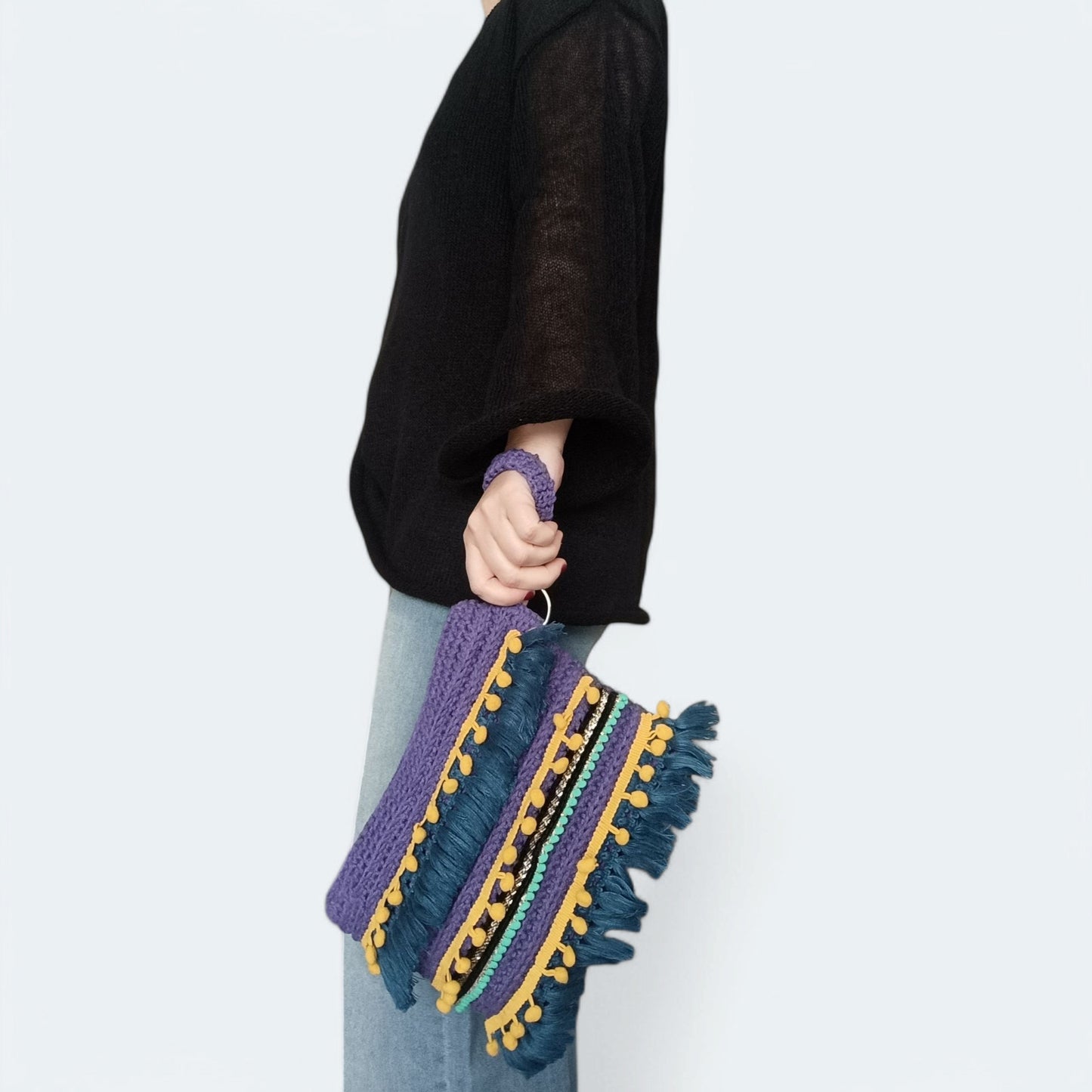 Pochette rettangolare in stile boho chic