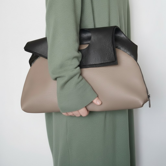 Borsa a mano grigio tortora