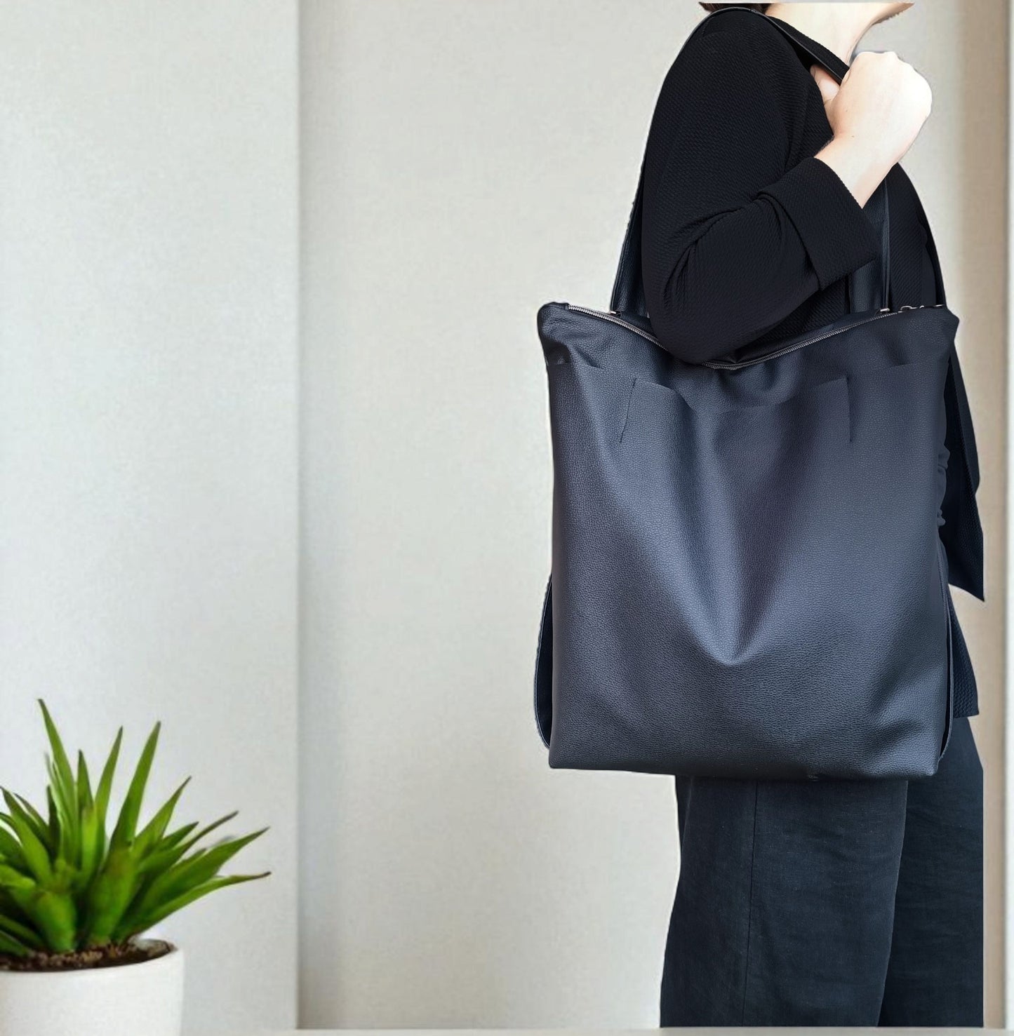 Tote bag convertibile in zainetto