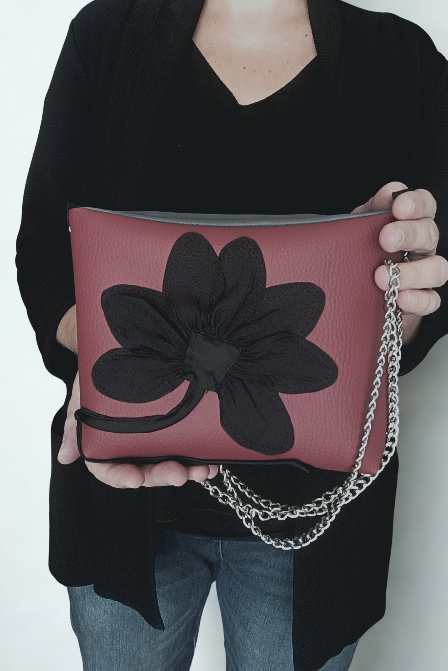 Mini bag in pelle sintetica rossa