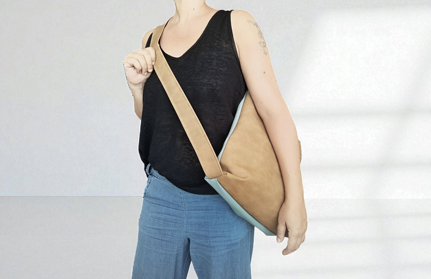 Tote backpack in pelle sintetica