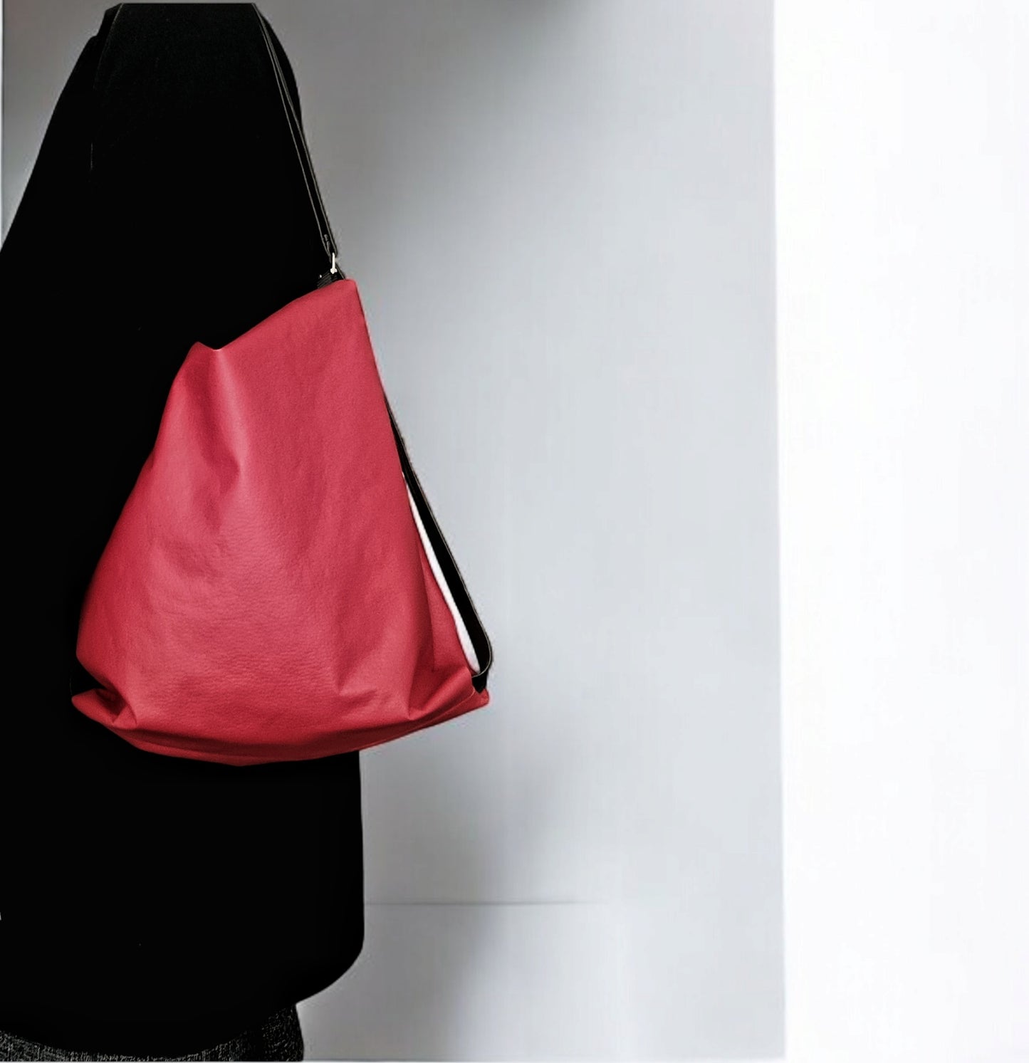 Borsa zaino in pelle sintetica rossa