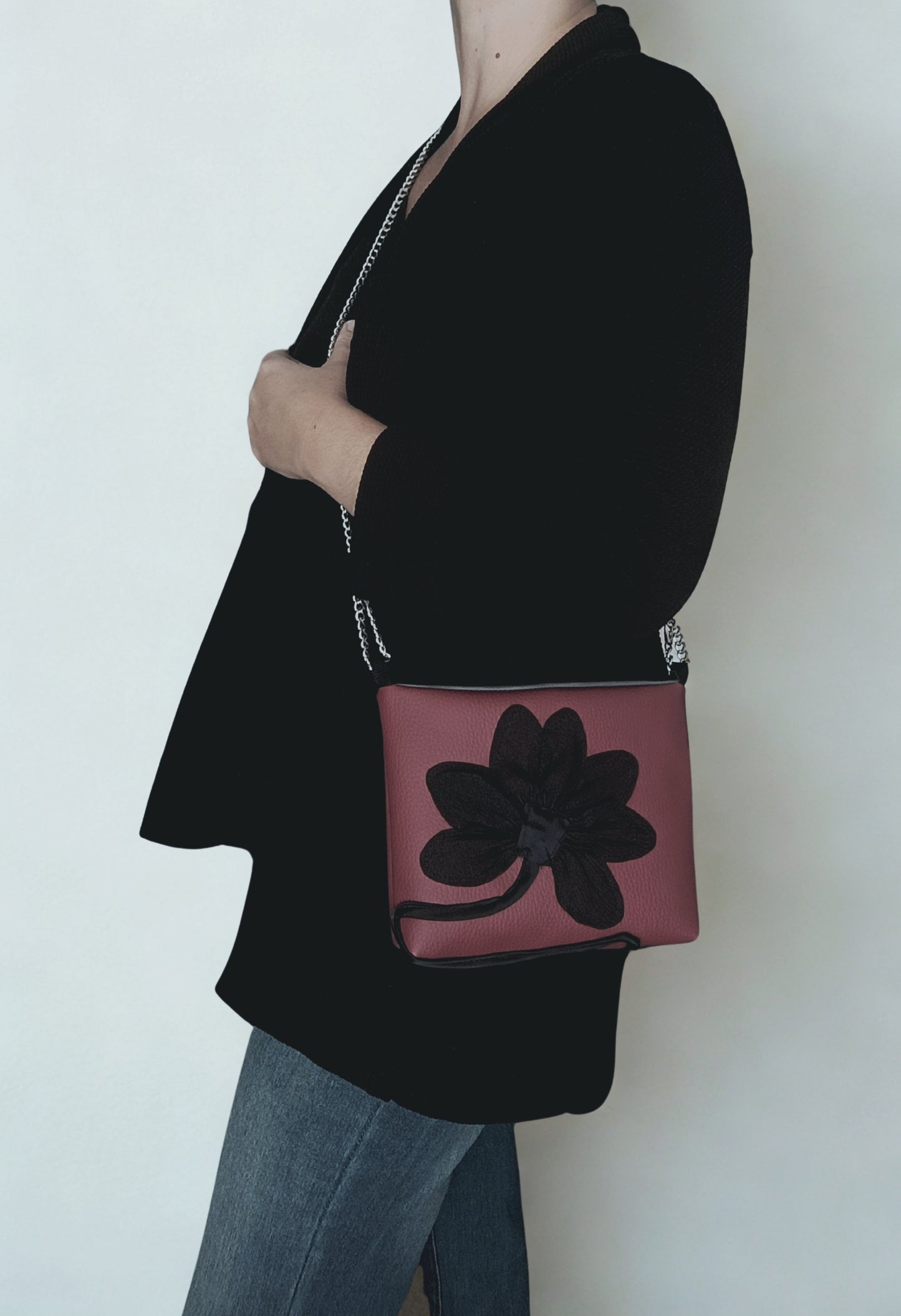 Mini bag in pelle sintetica rossa
