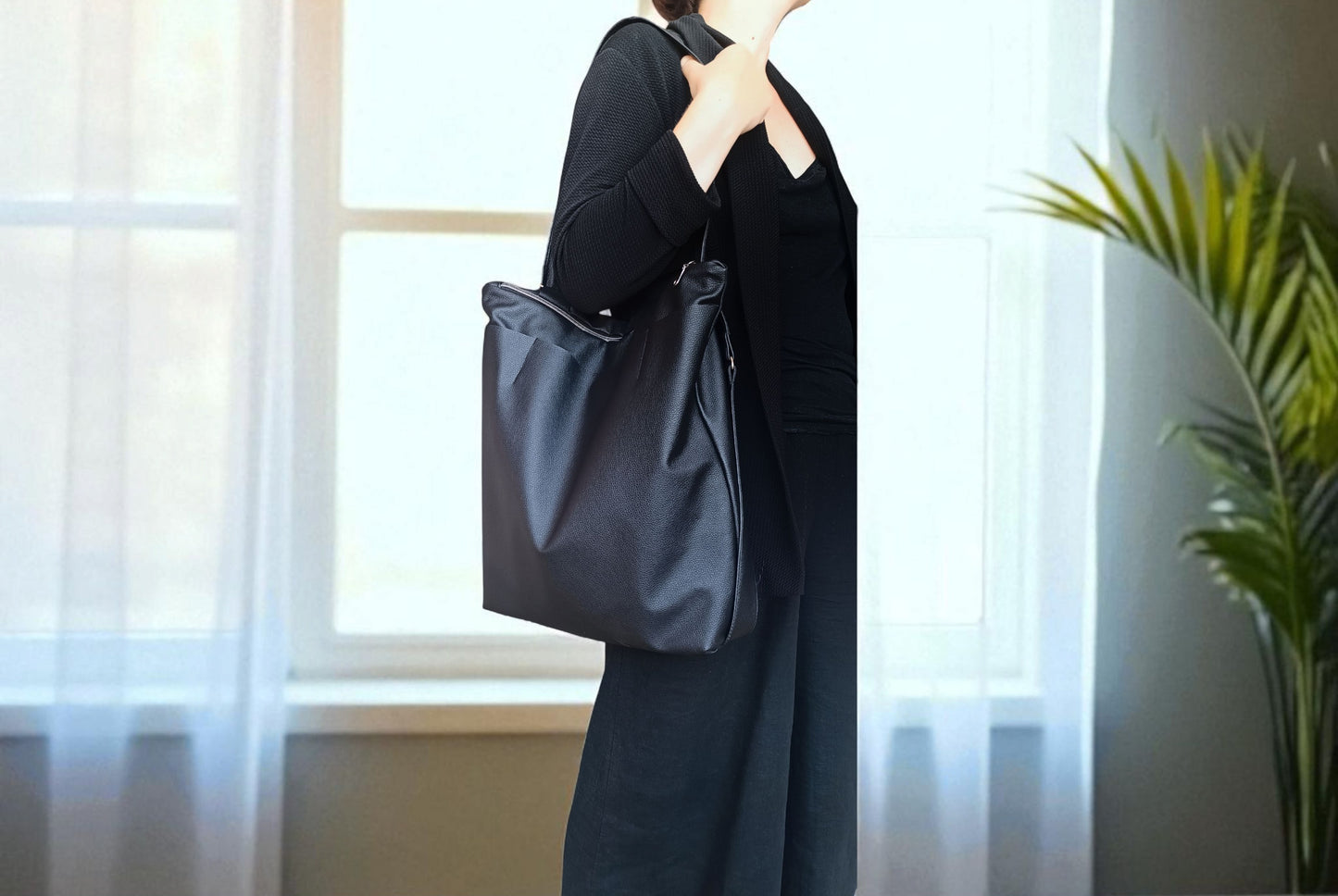 Tote bag convertibile in zainetto