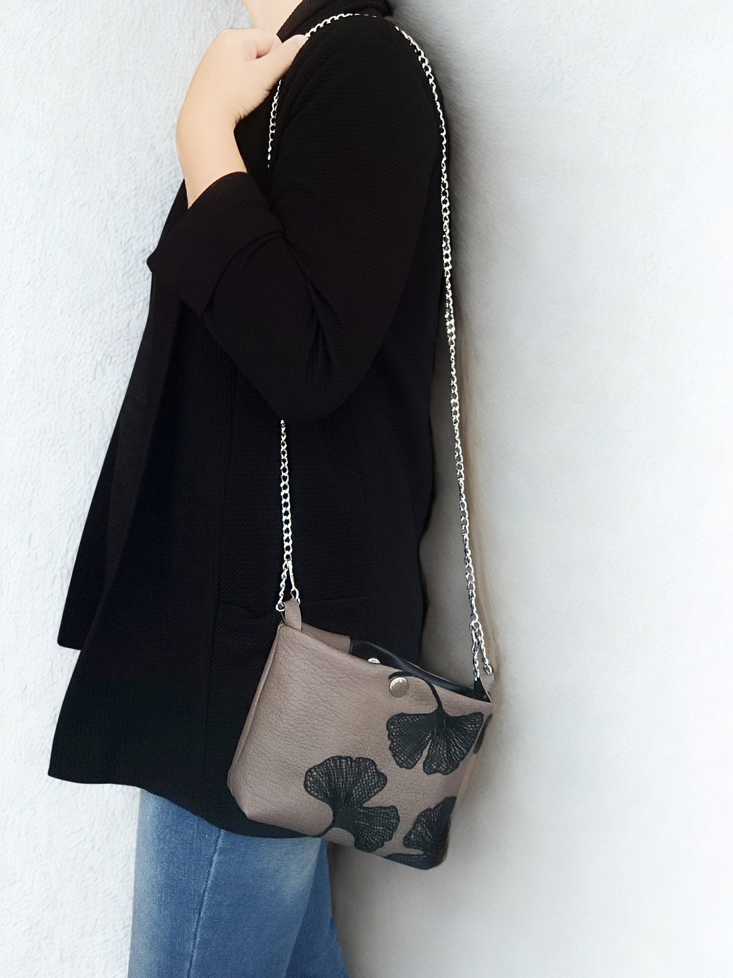 Borsetta crossbody in pelle sintetica