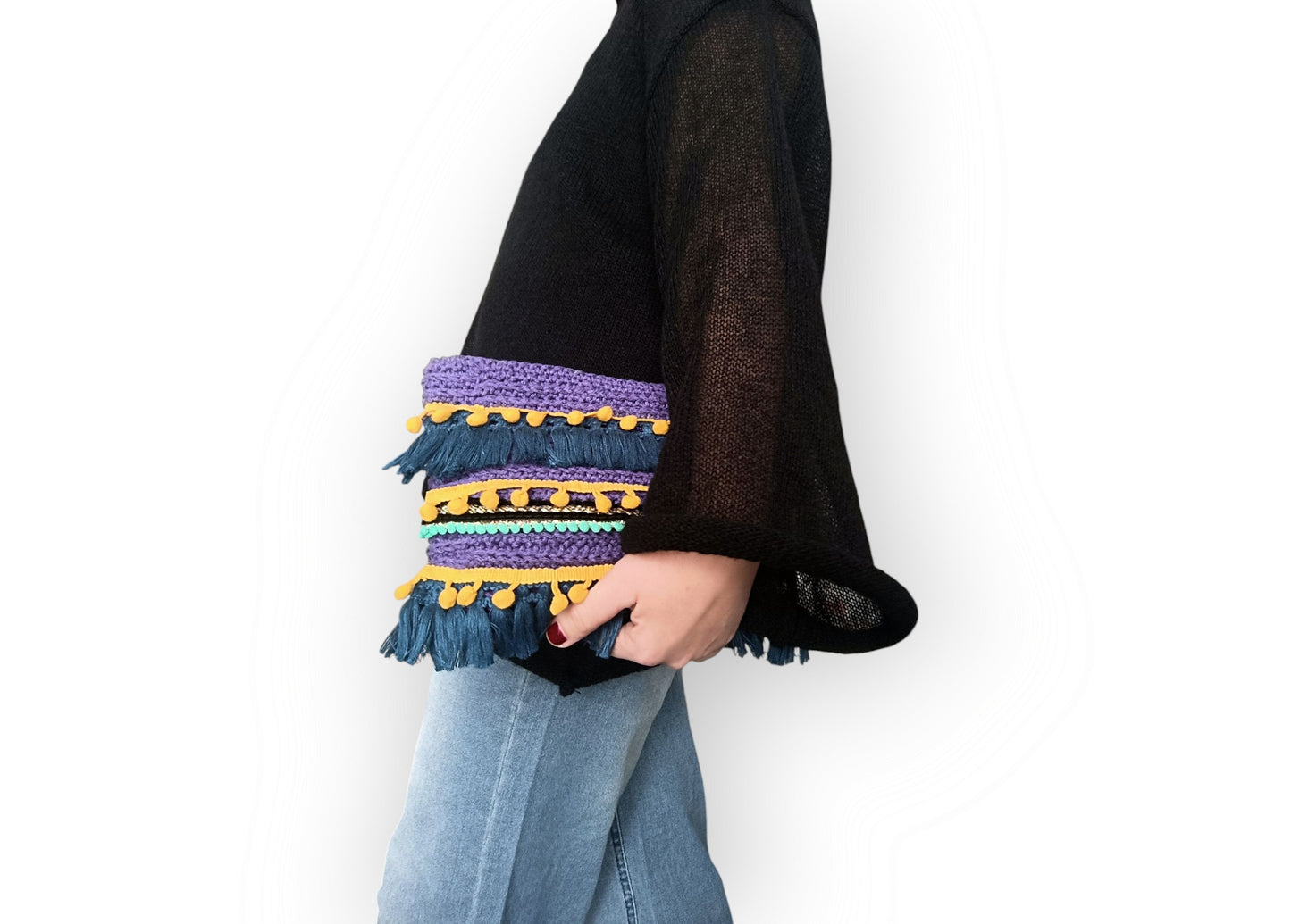 Pochette rettangolare in stile boho chic