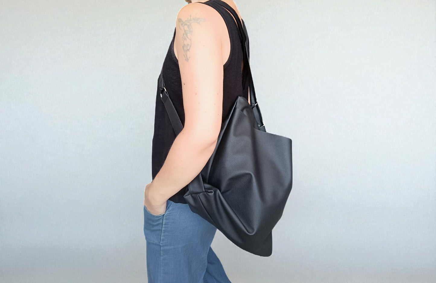 Tote bag convertibile in zainetto