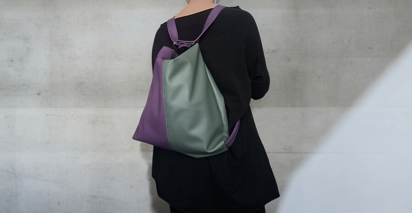 Borsa da spalla convertibile in zainetto