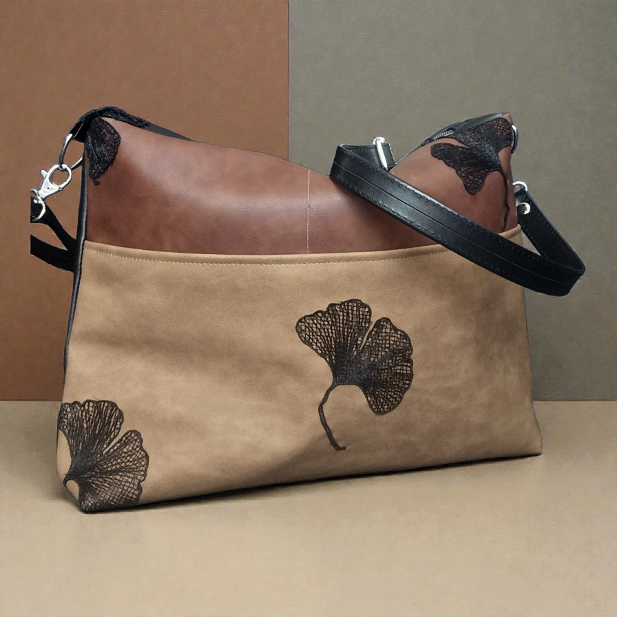 Borsa da spalla 'ginkgo' in pelle sintetica