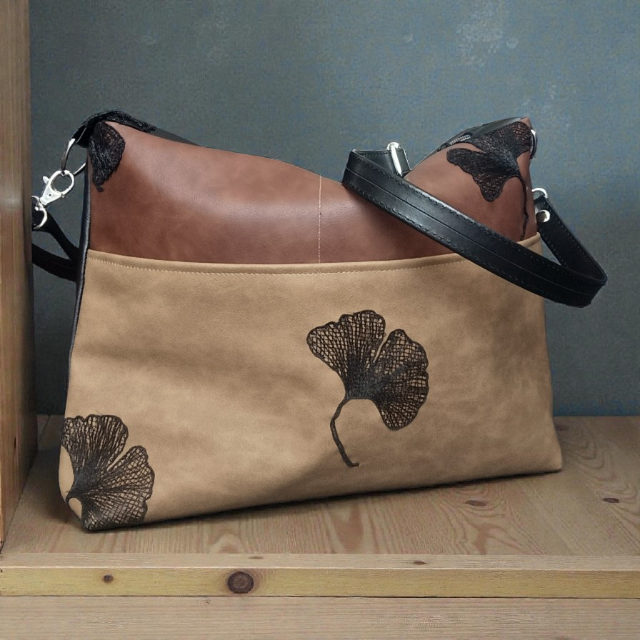 Borsa da spalla 'ginkgo' in pelle sintetica