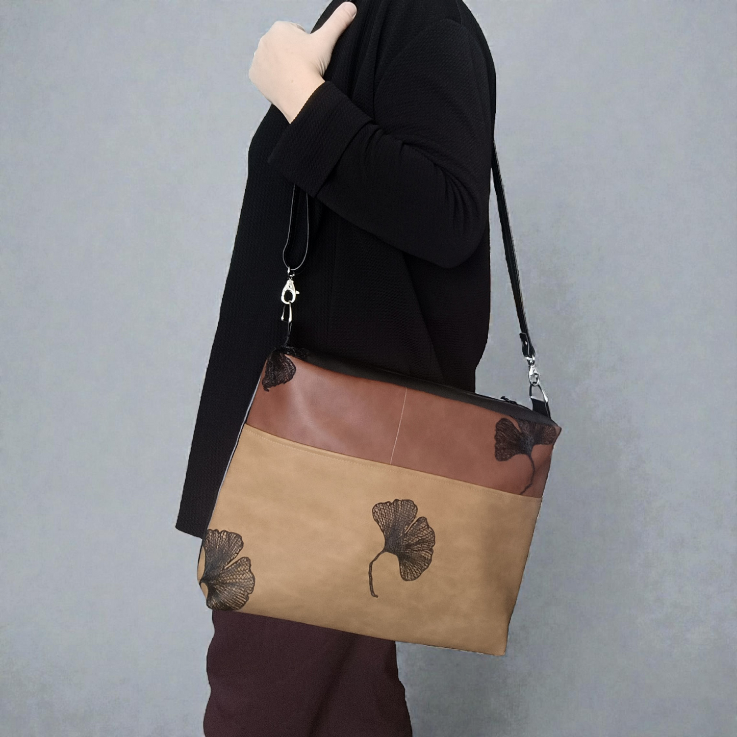 Borsa da spalla 'ginkgo' in pelle sintetica