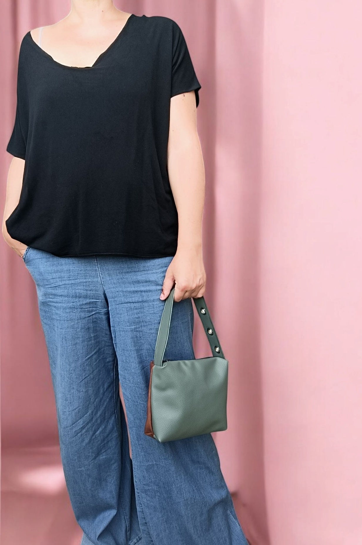 Mini bag in pelle sintetica