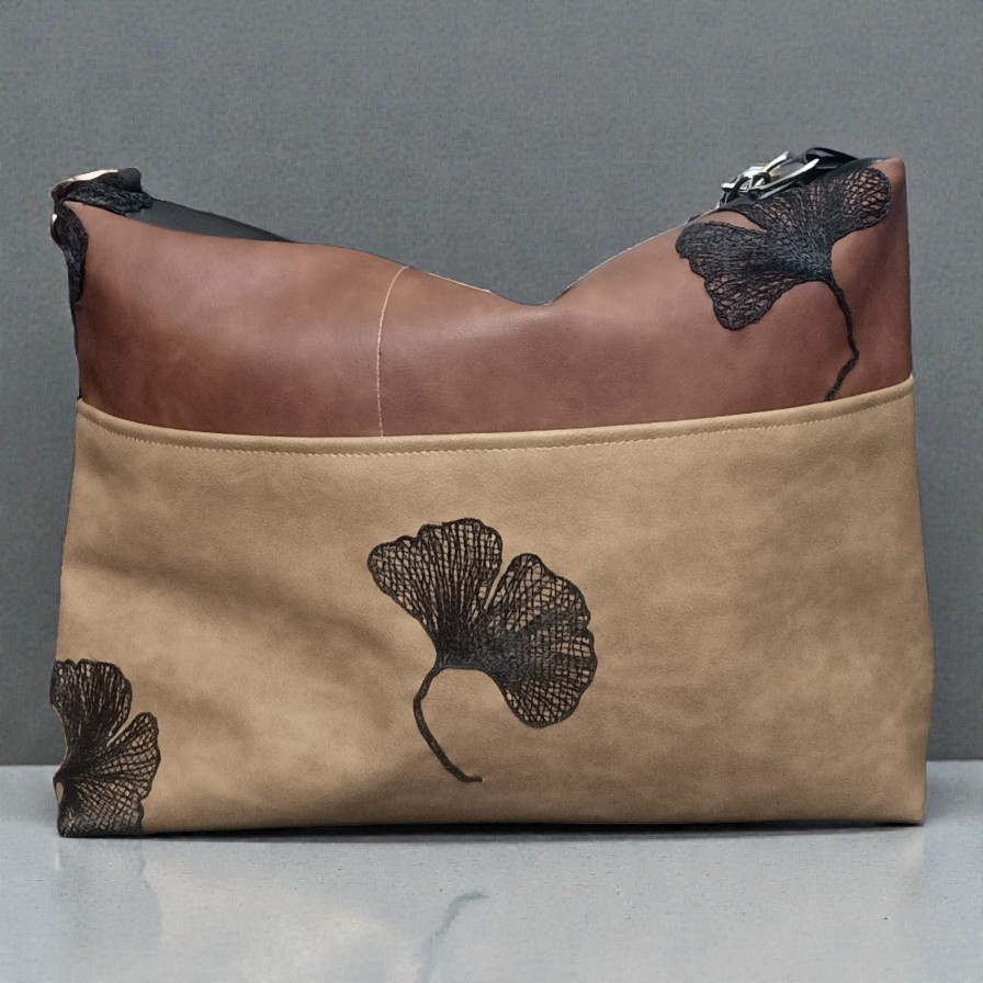 Borsa da spalla 'ginkgo' in pelle sintetica