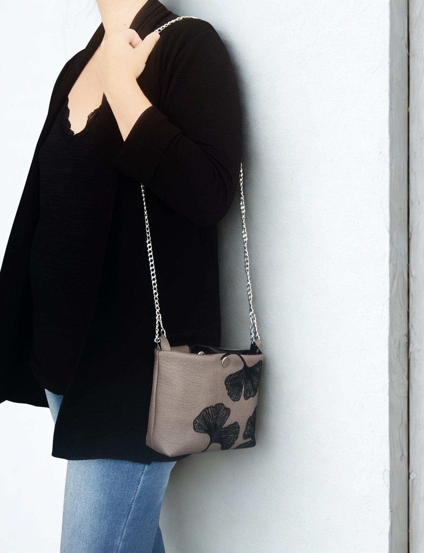 Borsetta crossbody in pelle sintetica