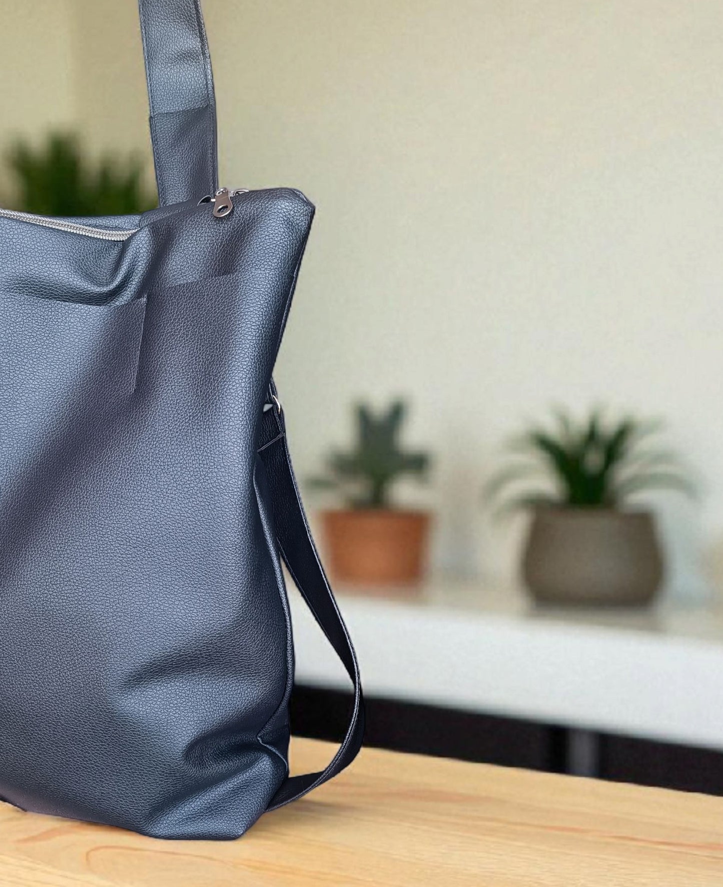 Tote bag convertibile in zainetto