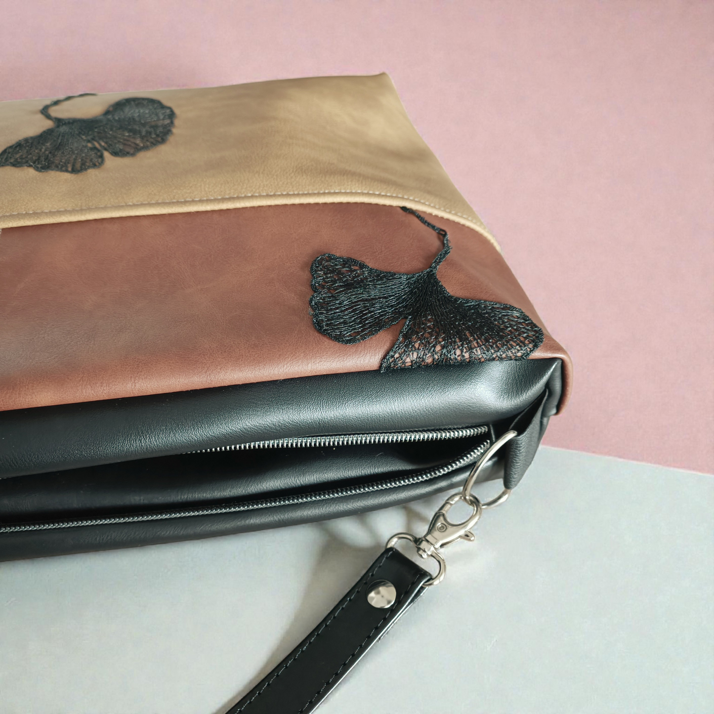 Borsa da spalla 'ginkgo' in pelle sintetica