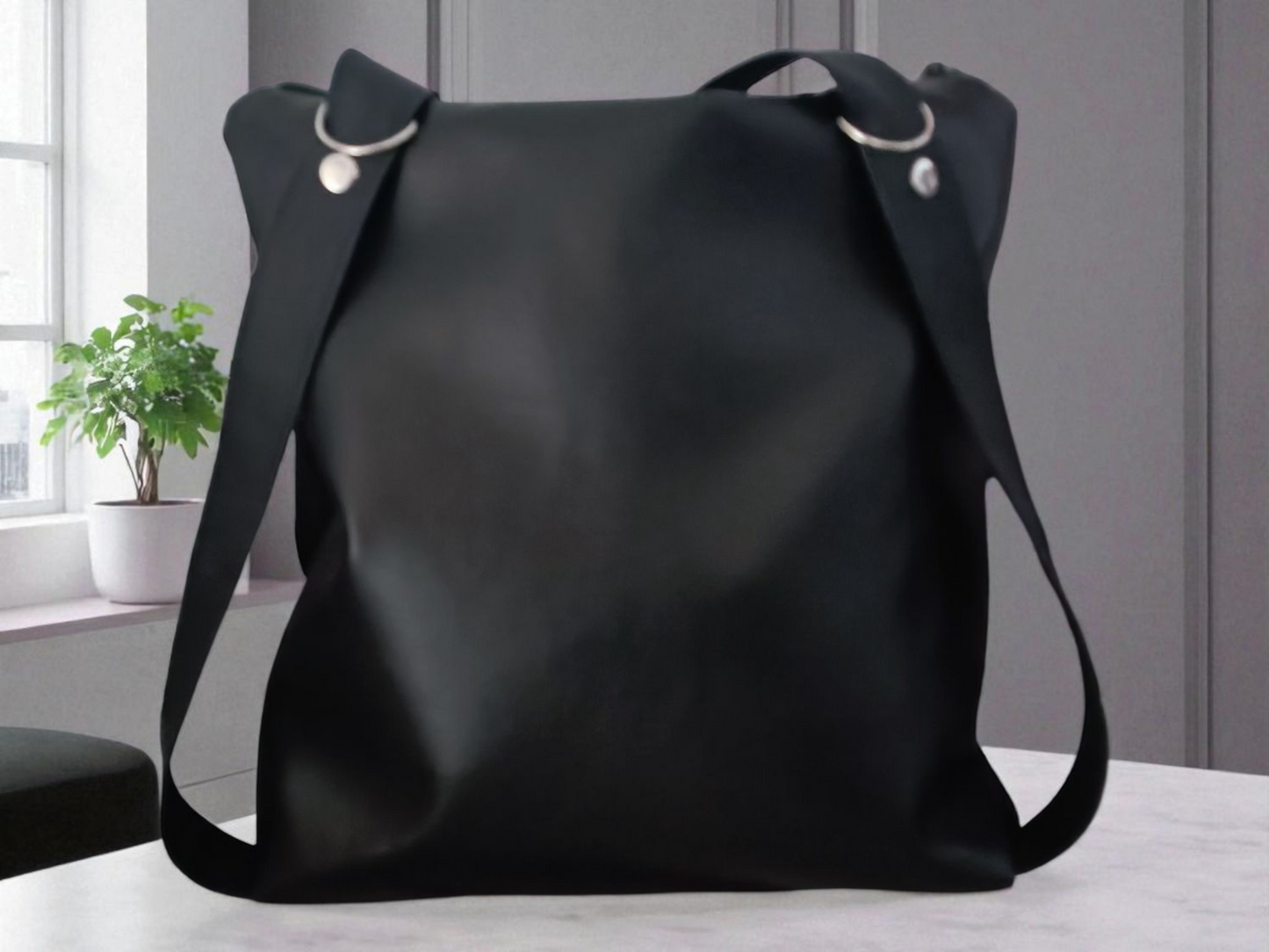Borsa tote convertibile in zainetto
