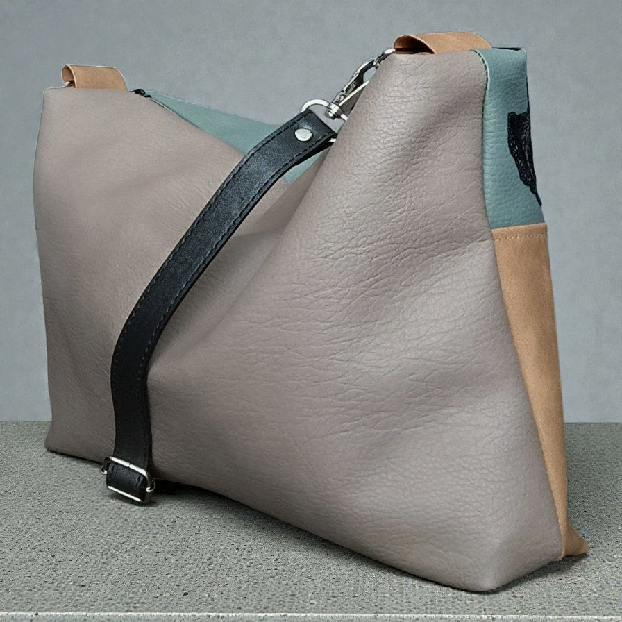 Borsa a tracolla ginkgo in pelle sintetica