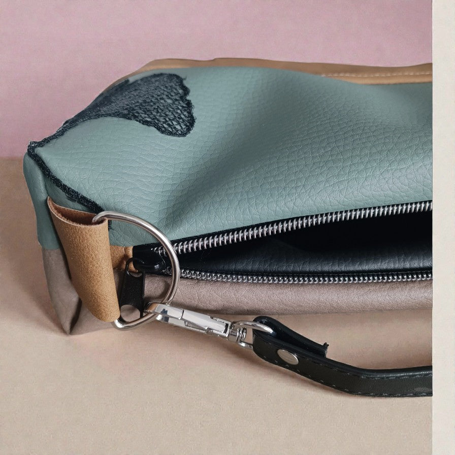 Borsa a tracolla ginkgo in pelle sintetica