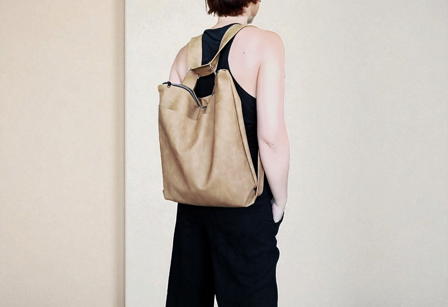 Crossbody bag in pelle sintetica
