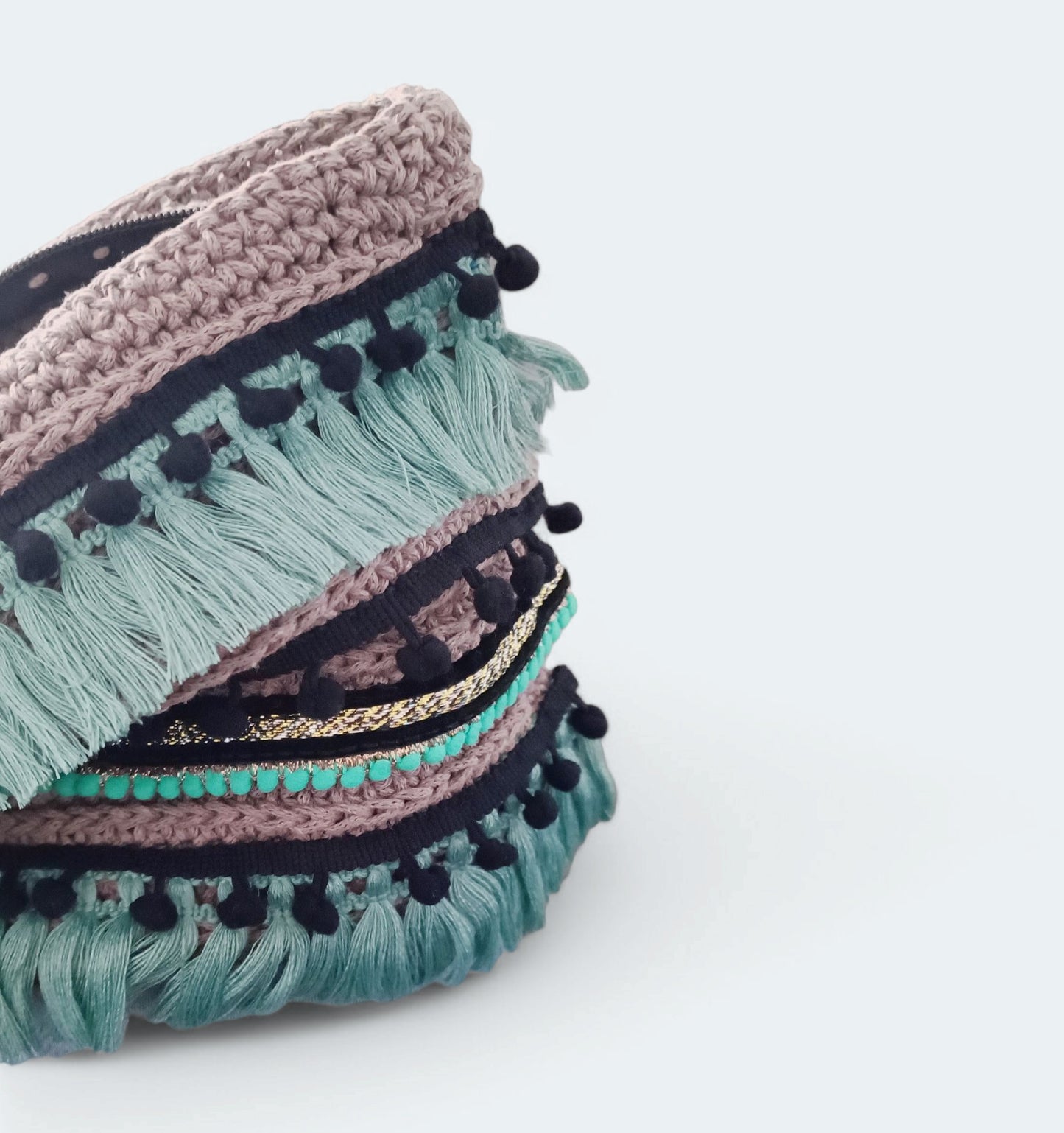 Pochette rettangolare all'uncinetto in stile gipsy
